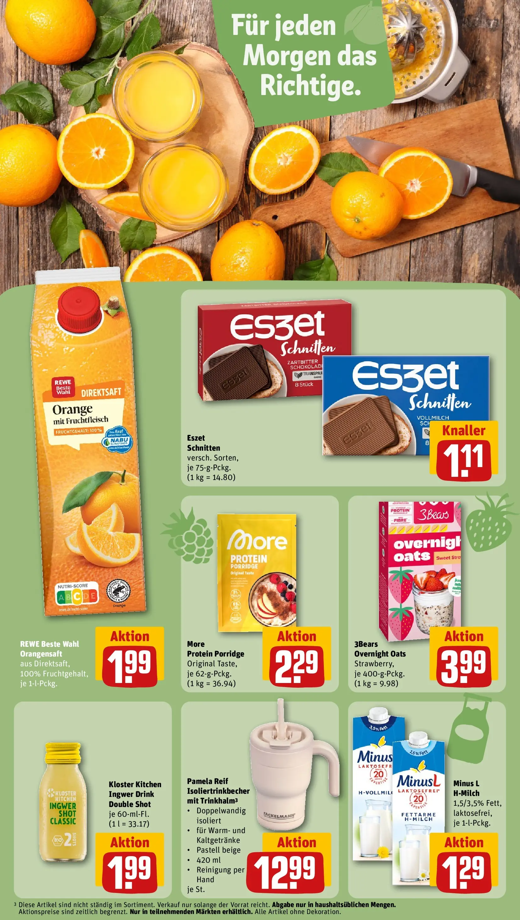 REWE Prospekt ab 27.07.2026 zum Blättern » Angebote | Seite: 17 | Produkte: Milch, Schokolade, Orangensaft