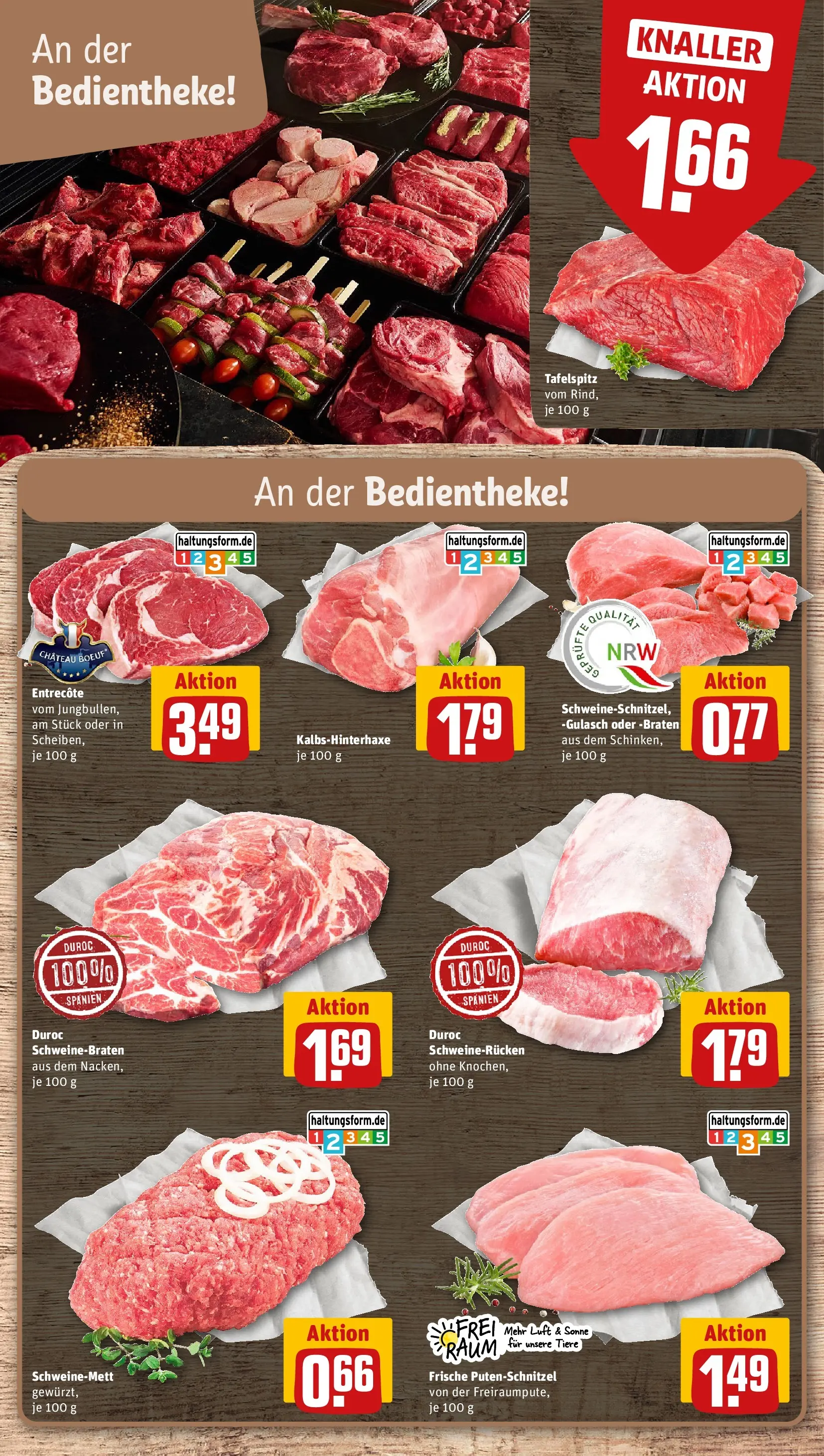 REWE Prospekt ab 27.07.2026 zum Blättern » Angebote | Seite: 8 | Produkte: Tafelspitz, Gulasch, Putenschnitzel, Schweinerucken