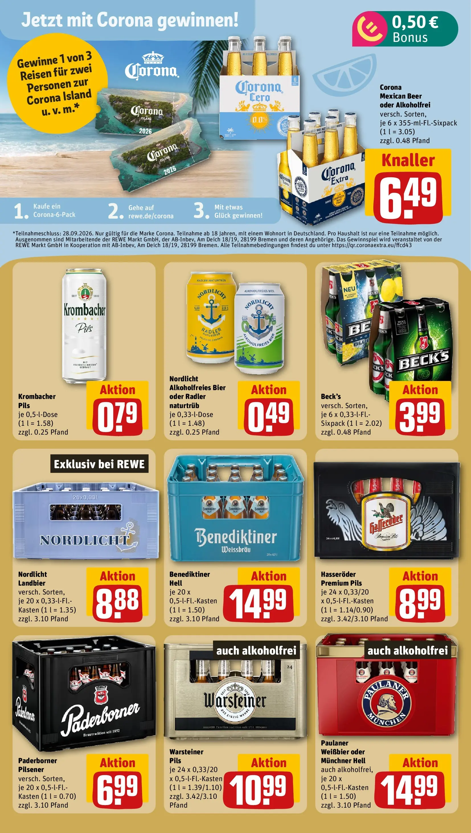 REWE Prospekt ab 27.07.2026 zum Blättern » Angebote | Seite: 17 | Produkte: Pils, Radler, Warsteiner, Paulaner