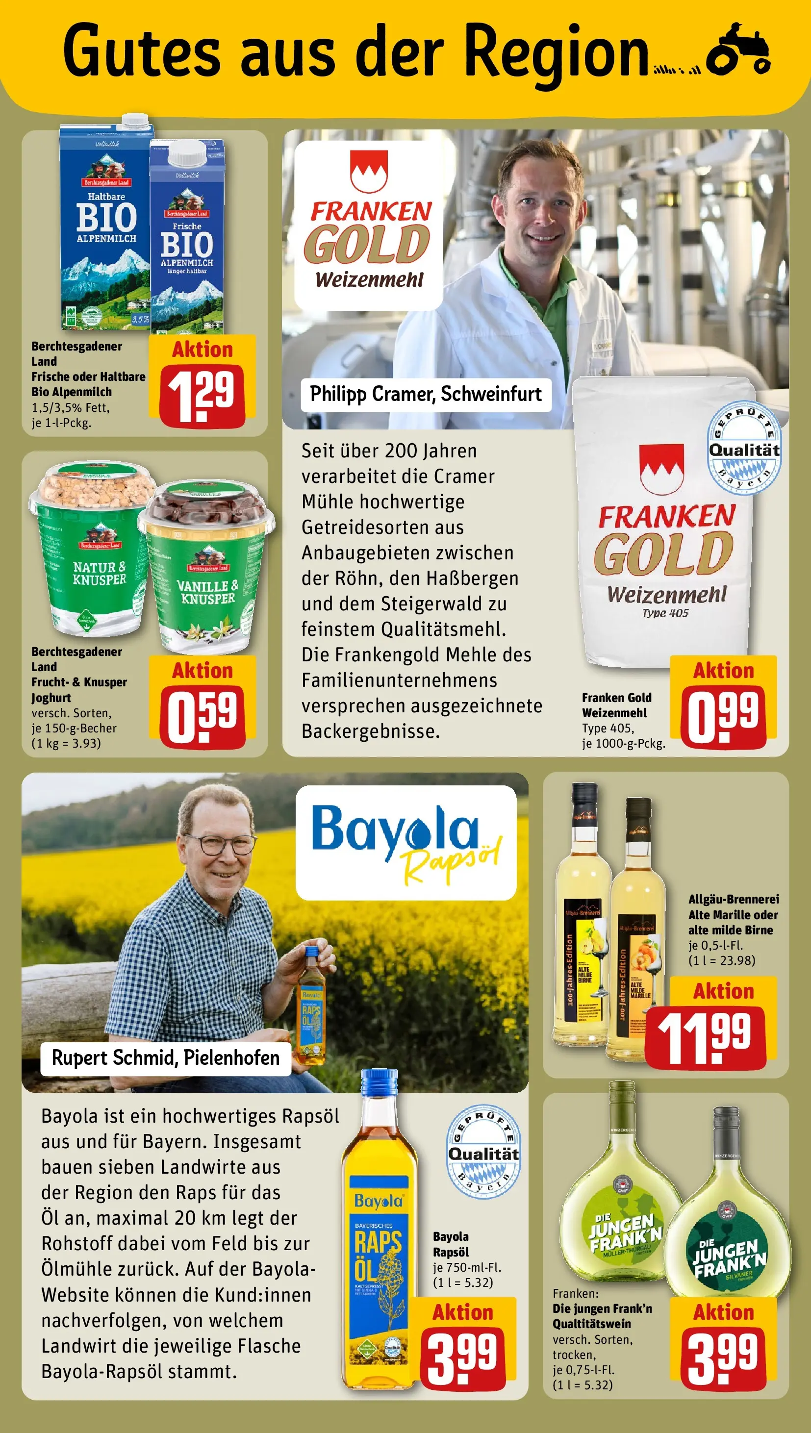 REWE Prospekt ab 27.07.2026 zum Blättern » Angebote | Seite: 25 | Produkte: Mühle, Joghurt, Rapsöl, Birne