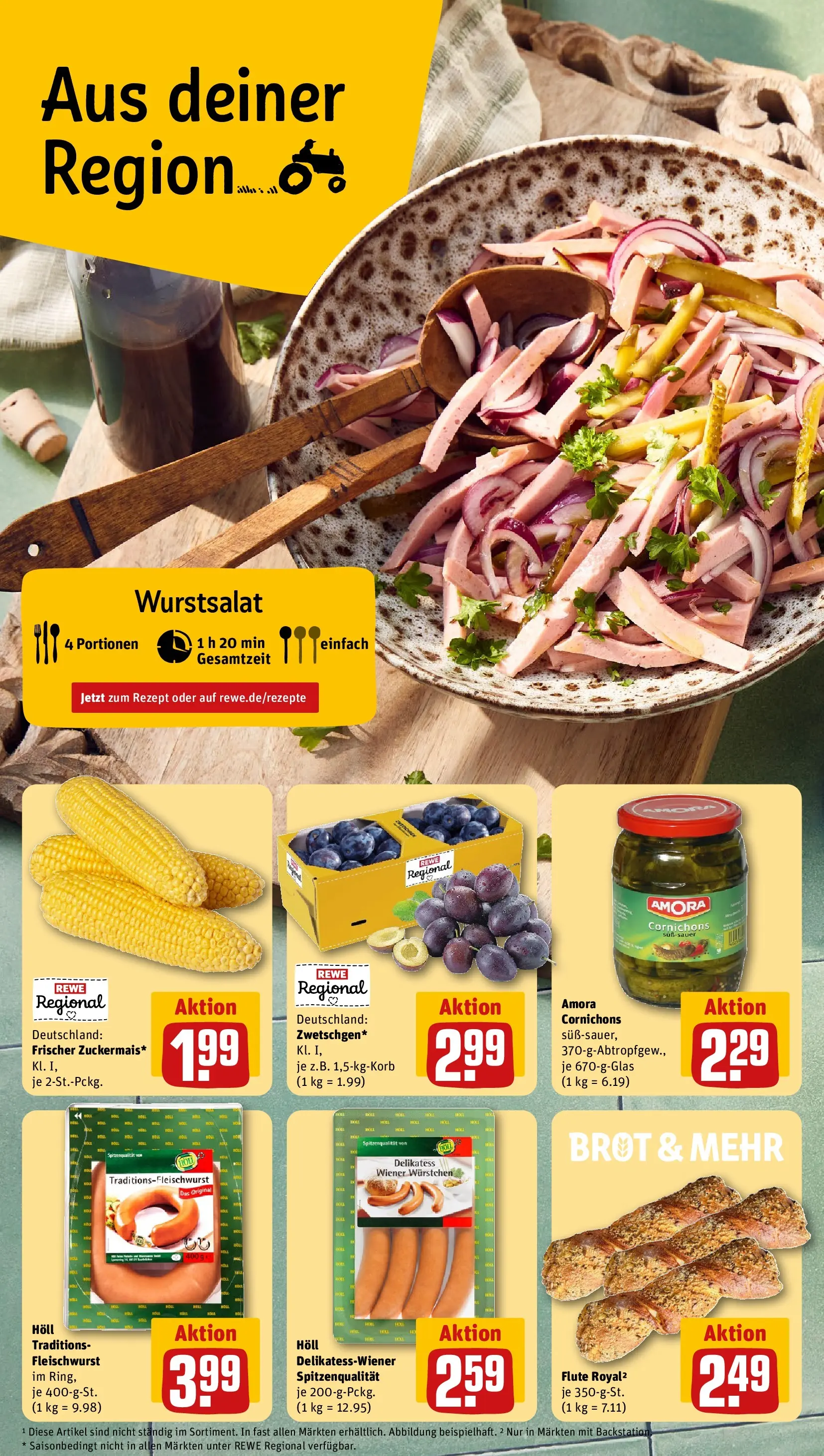 REWE Prospekt ab 27.07.2026 zum Blättern » Angebote | Seite: 4 | Produkte: Wiener wurstchen, Brot