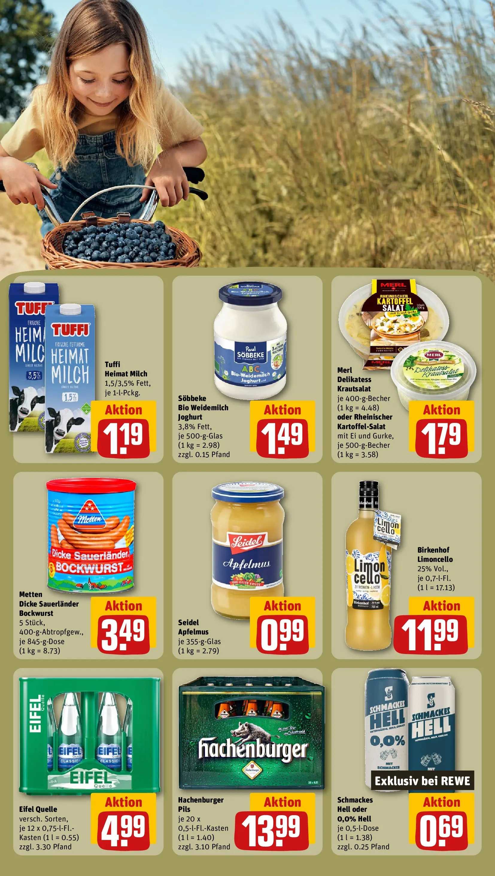 REWE Prospekt ab 27.07.2026 zum Blättern » Angebote | Seite: 27 | Produkte: Bockwurst, Pils, Salat, Zitronen