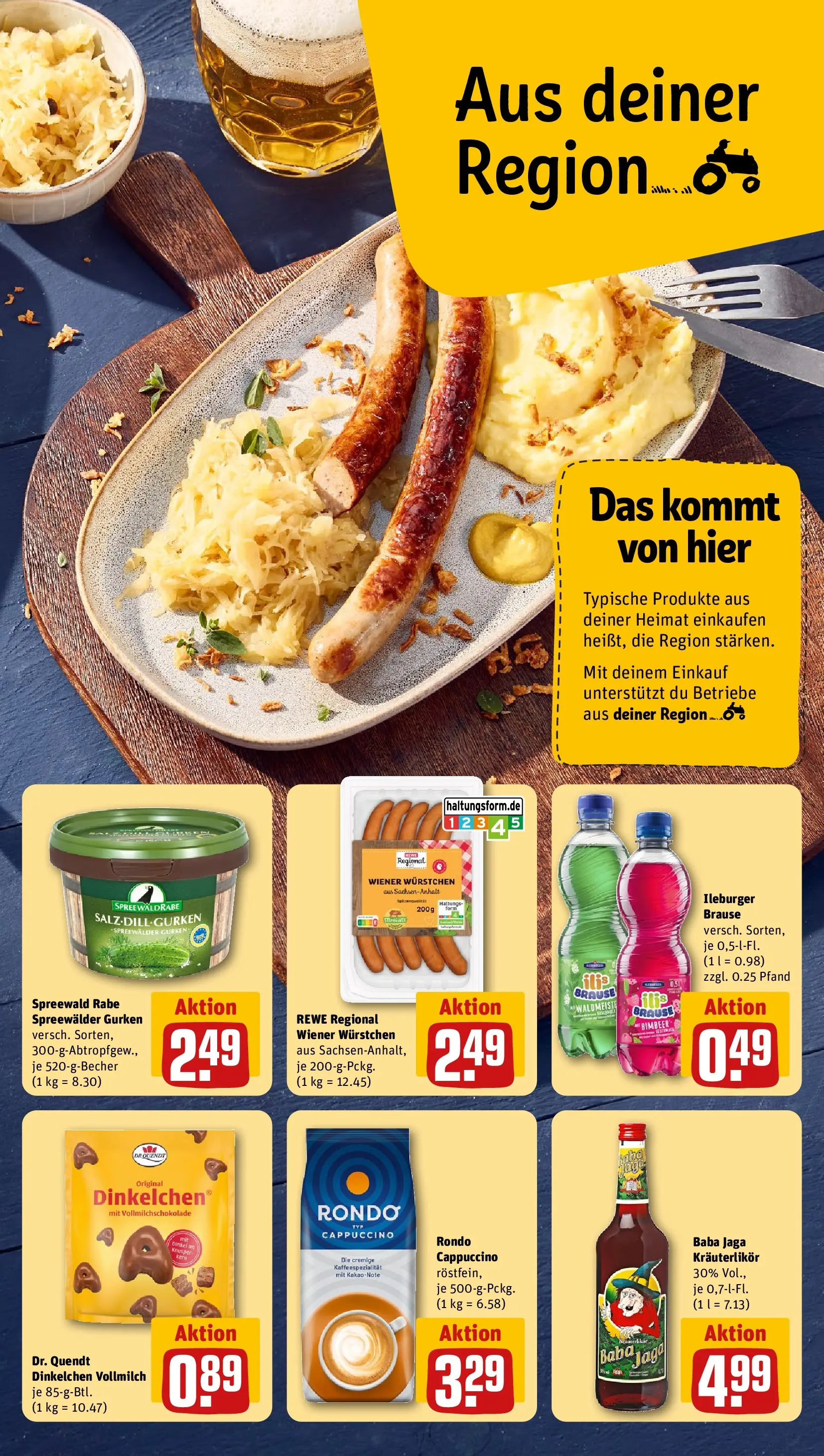 REWE Prospekt ab 27.07.2026 zum Blättern » Angebote | Seite: 5 | Produkte: Wiener wurstchen, Gurken