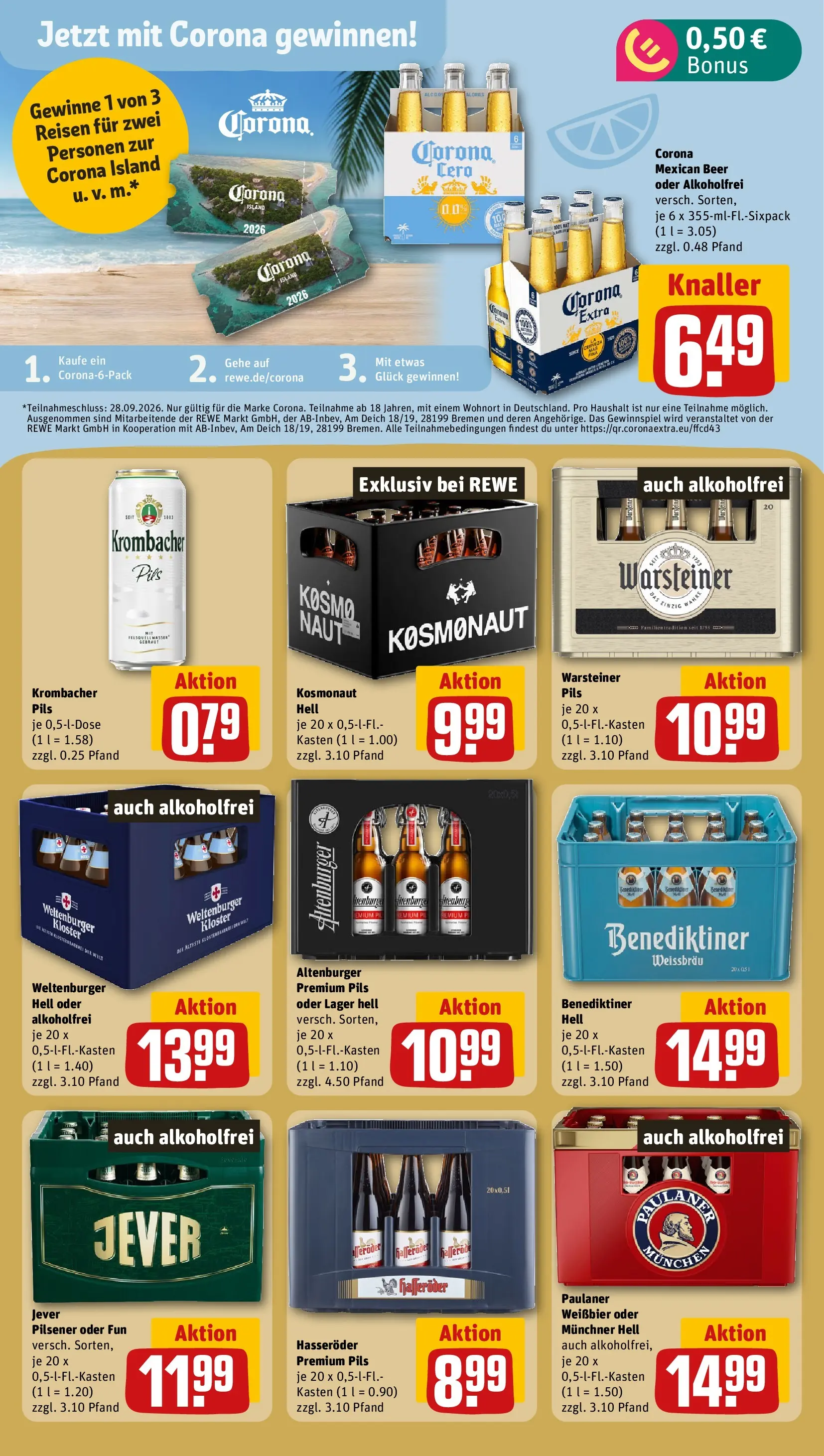 REWE Prospekt ab 27.07.2026 zum Blättern » Angebote | Seite: 19 | Produkte: Warsteiner, Krombacher, Hasseröder, Paulaner