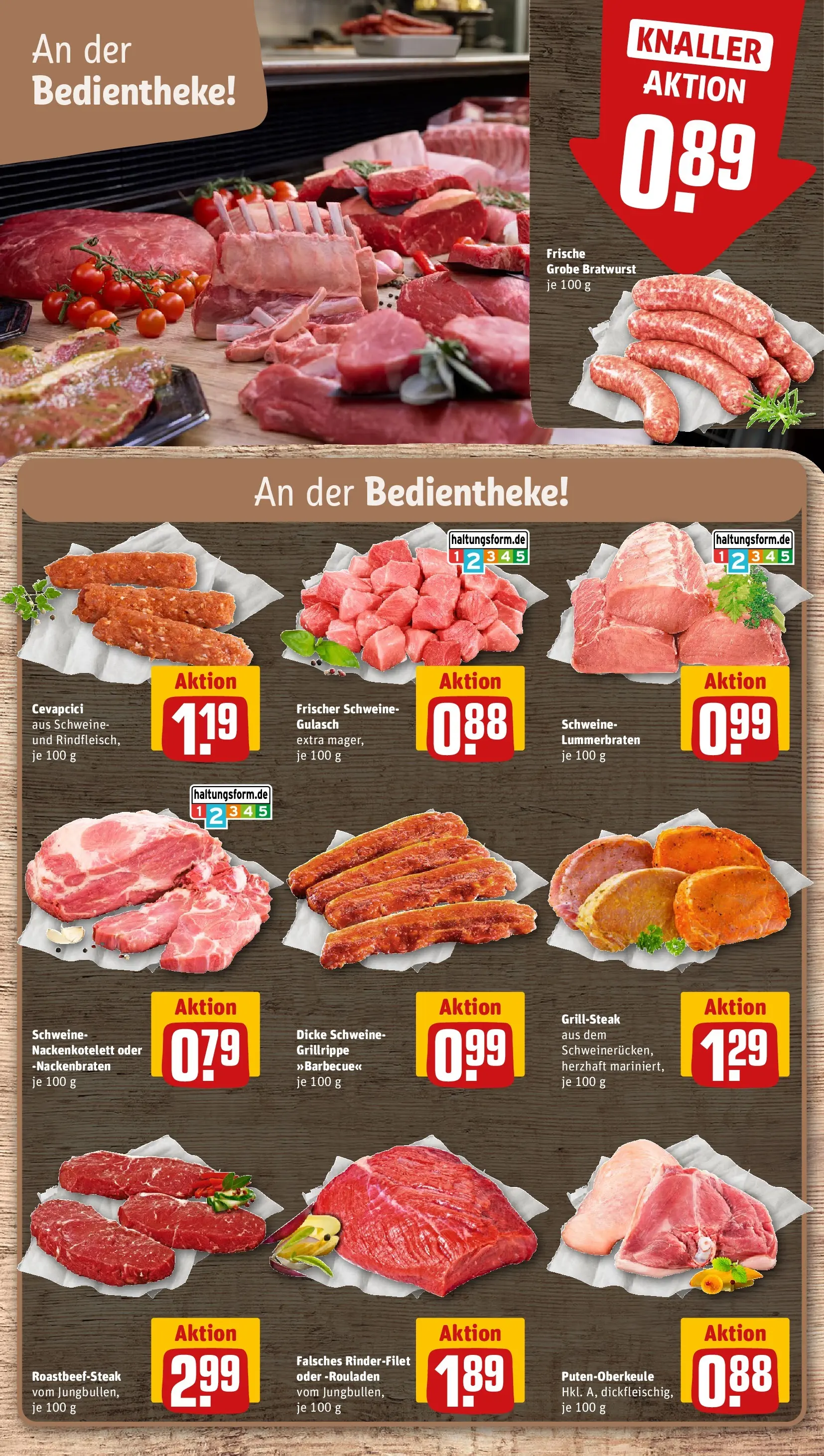 REWE Prospekt ab 27.07.2026 zum Blättern » Angebote | Seite: 8 | Produkte: Rinderfilet, Bratwurst, Cevapcici, Gulasch