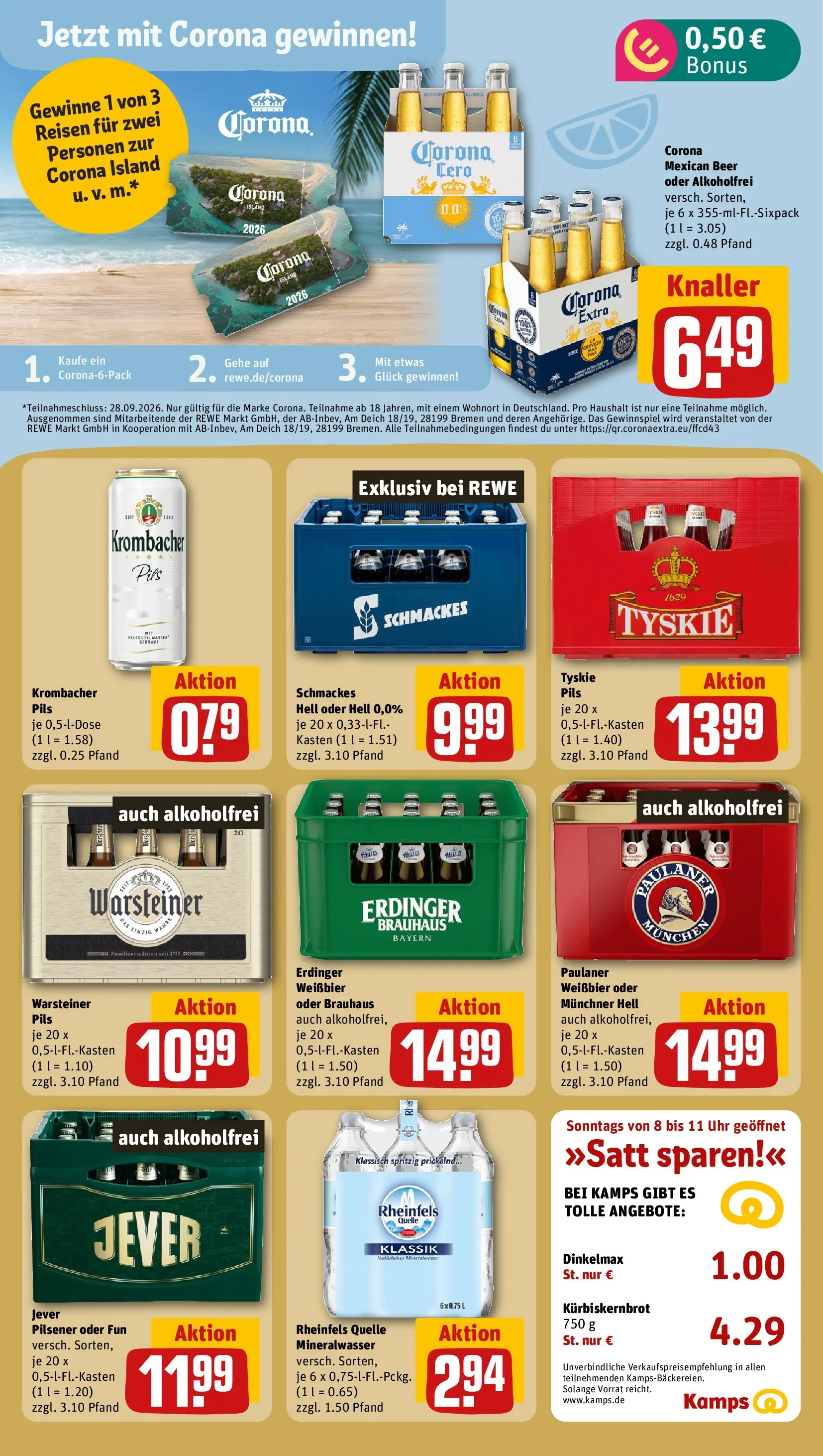 REWE Prospekt ab 27.07.2026 zum Blättern » Angebote | Seite: 17 | Produkte: Weißbier, Pils, Warsteiner, Jever