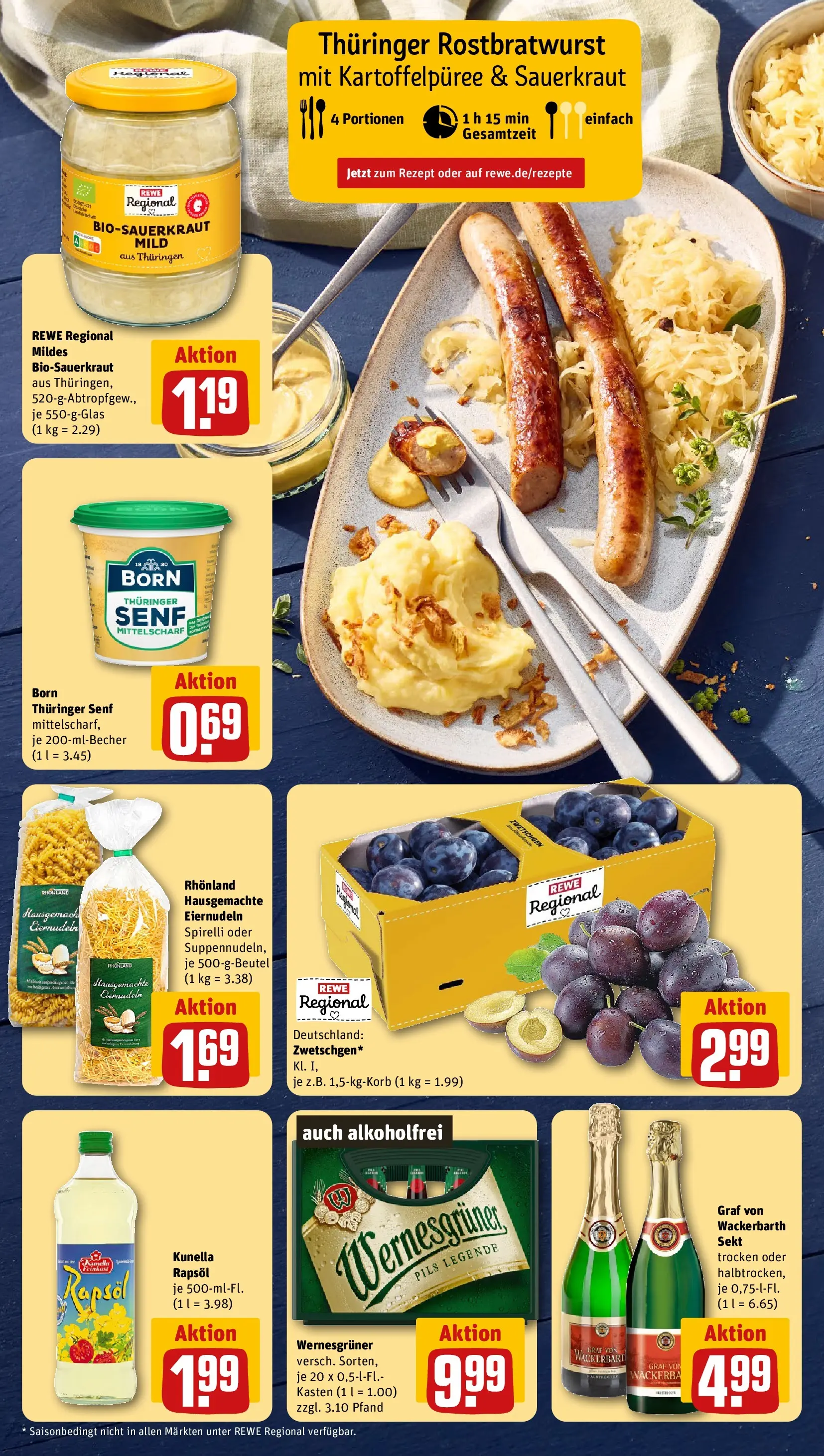 REWE Prospekt ab 27.07.2026 zum Blättern » Angebote | Seite: 4 | Produkte: Rapsöl, Pils, Wernesgruner