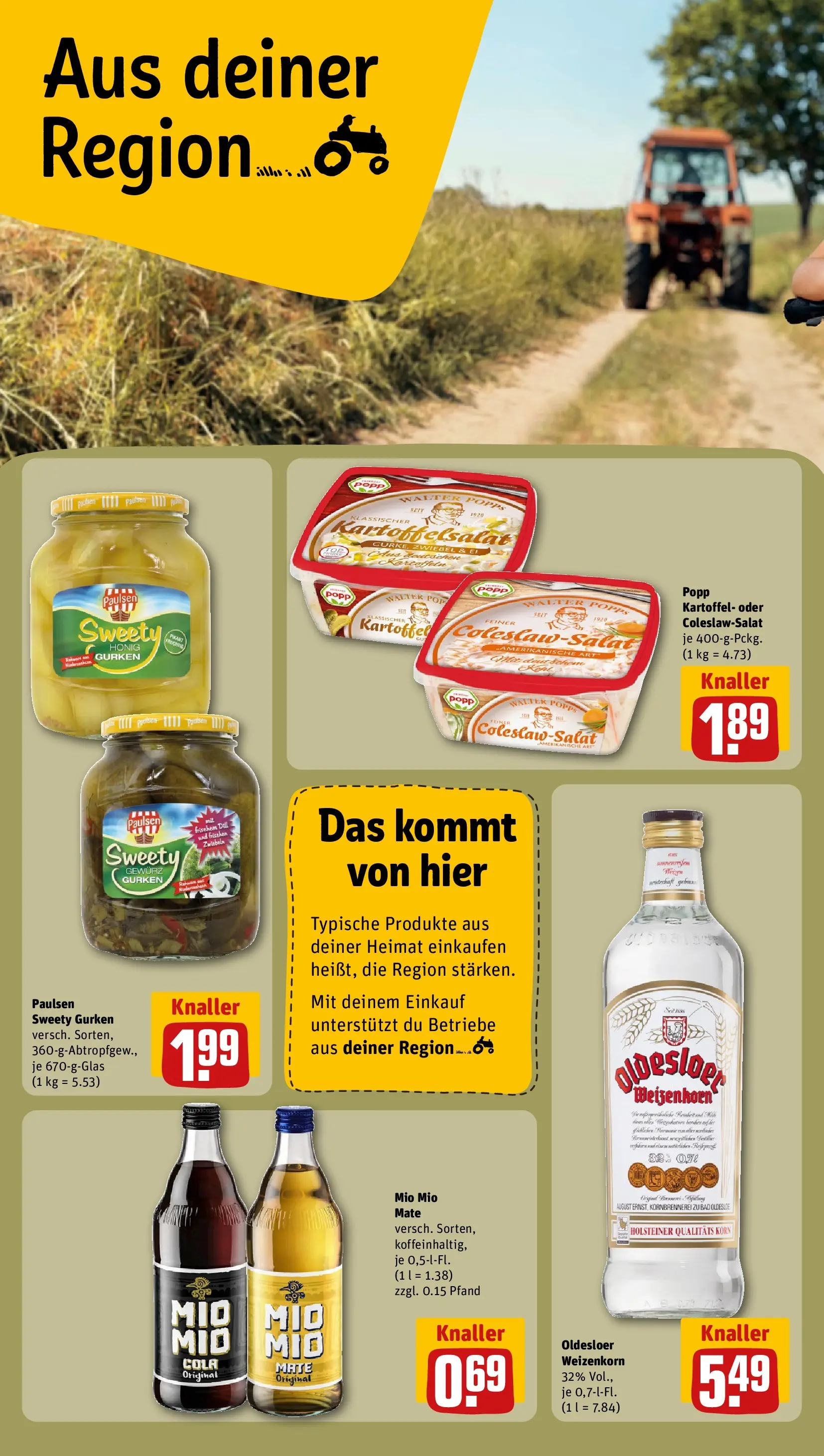 REWE Prospekt ab 27.07.2026 zum Blättern » Angebote | Seite: 24 | Produkte: Mio mio mate, Zwiebeln, Dill, Gurken