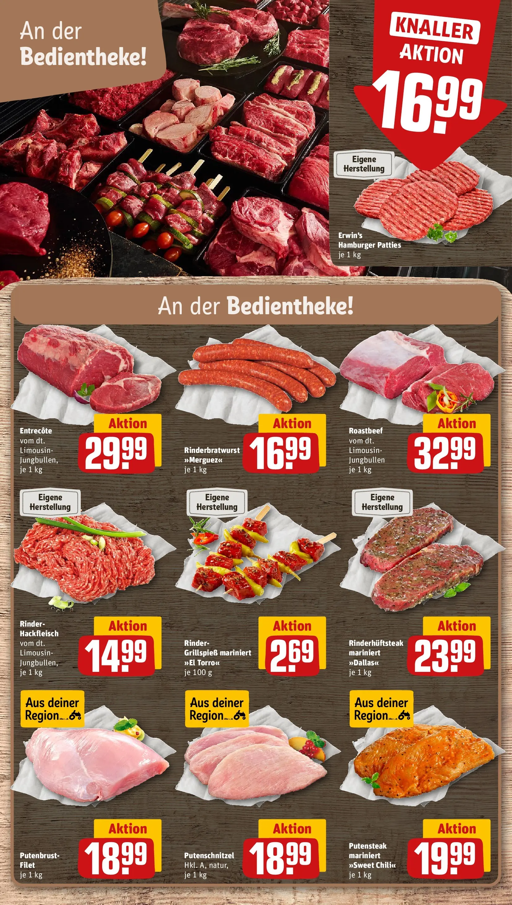 REWE Prospekt ab 27.07.2026 zum Blättern » Angebote | Seite: 8 | Produkte: Entrecote, Roastbeef, Chili, Hackfleisch