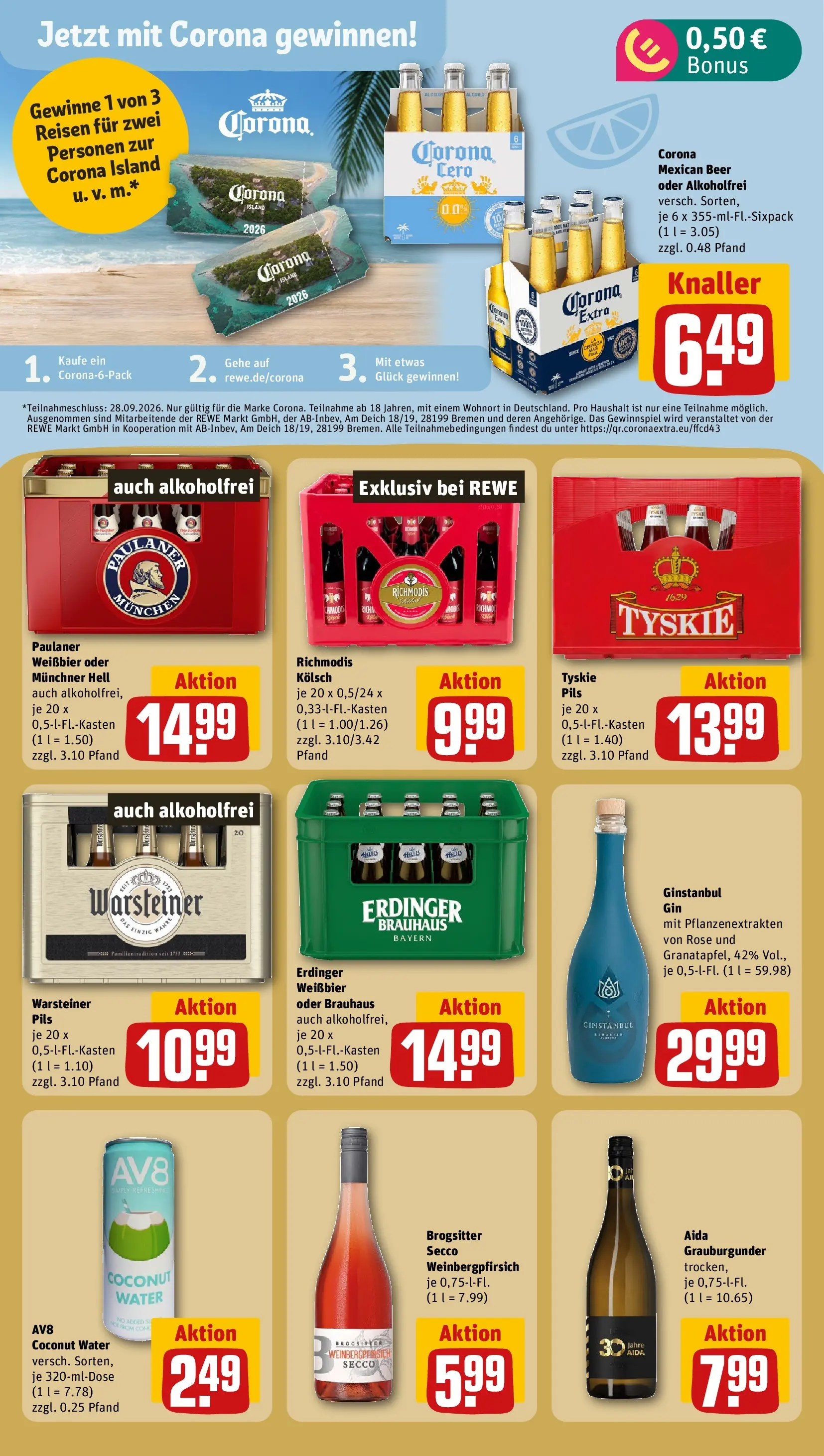 REWE Prospekt ab 27.07.2026 zum Blättern » Angebote | Seite: 17 | Produkte: Tyskie, Erdinger, Pils, Warsteiner