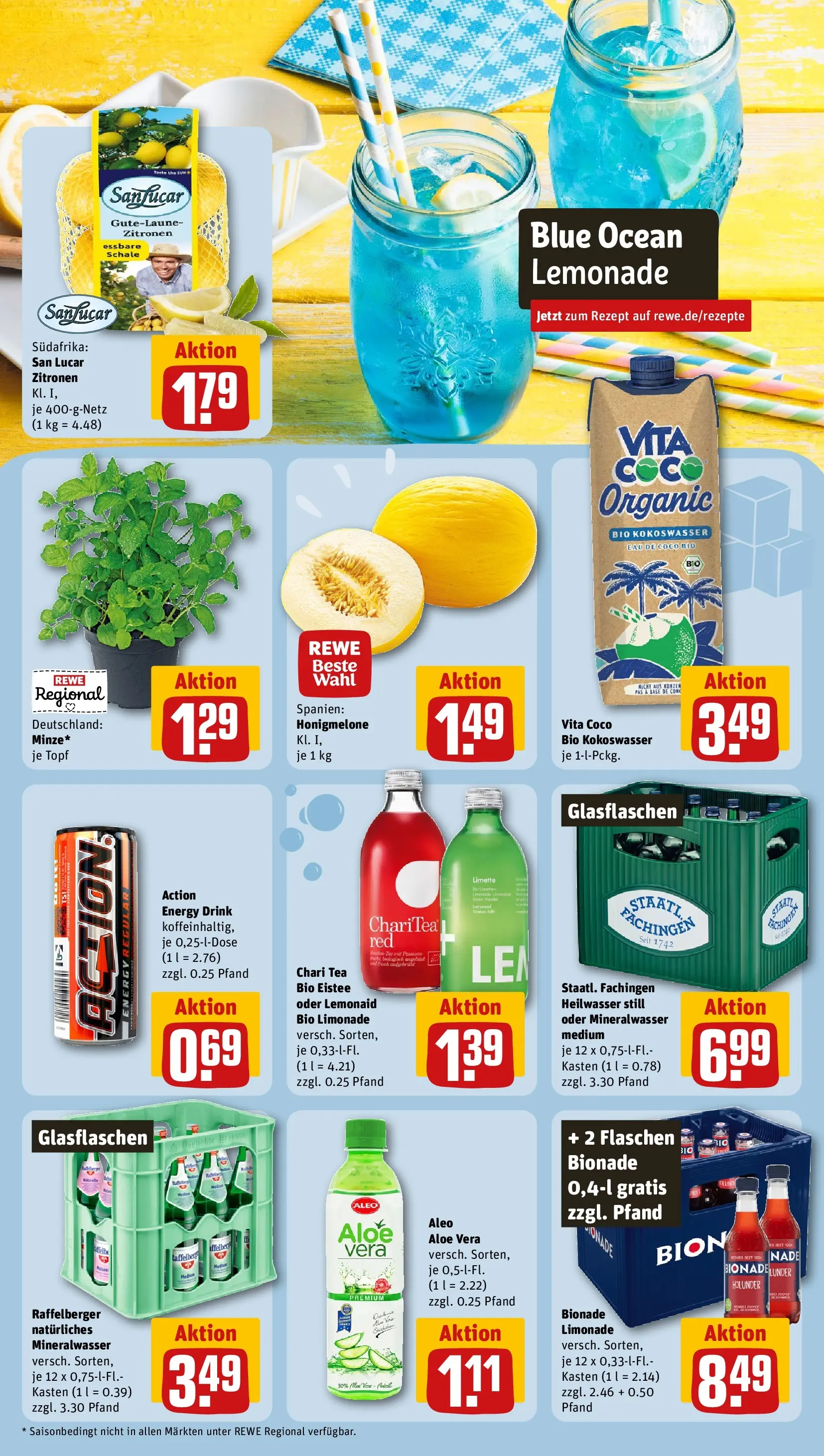 REWE Prospekt ab 27.07.2026 zum Blättern » Angebote | Seite: 10 | Produkte: Energy, Bionade, Mineralwasser, Limette