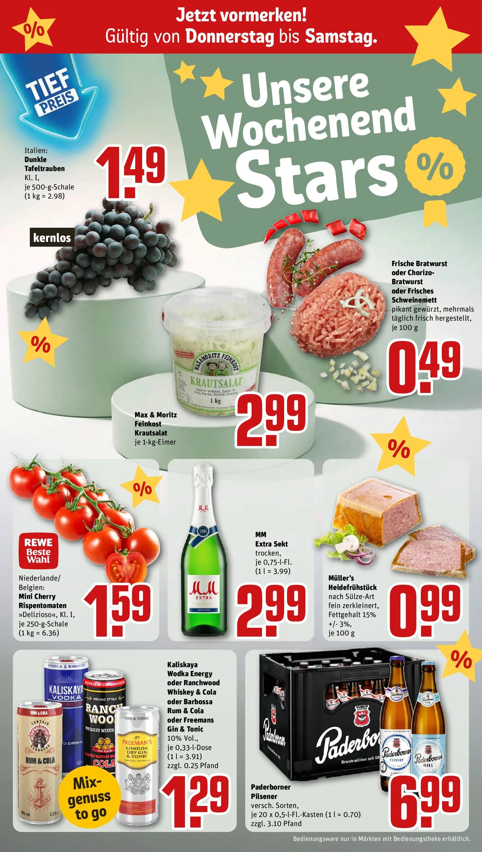 REWE Prospekt ab 27.07.2026 zum Blättern » Angebote | Seite: 23 | Produkte: Cola, Bratwurst, Gin, Whiskey