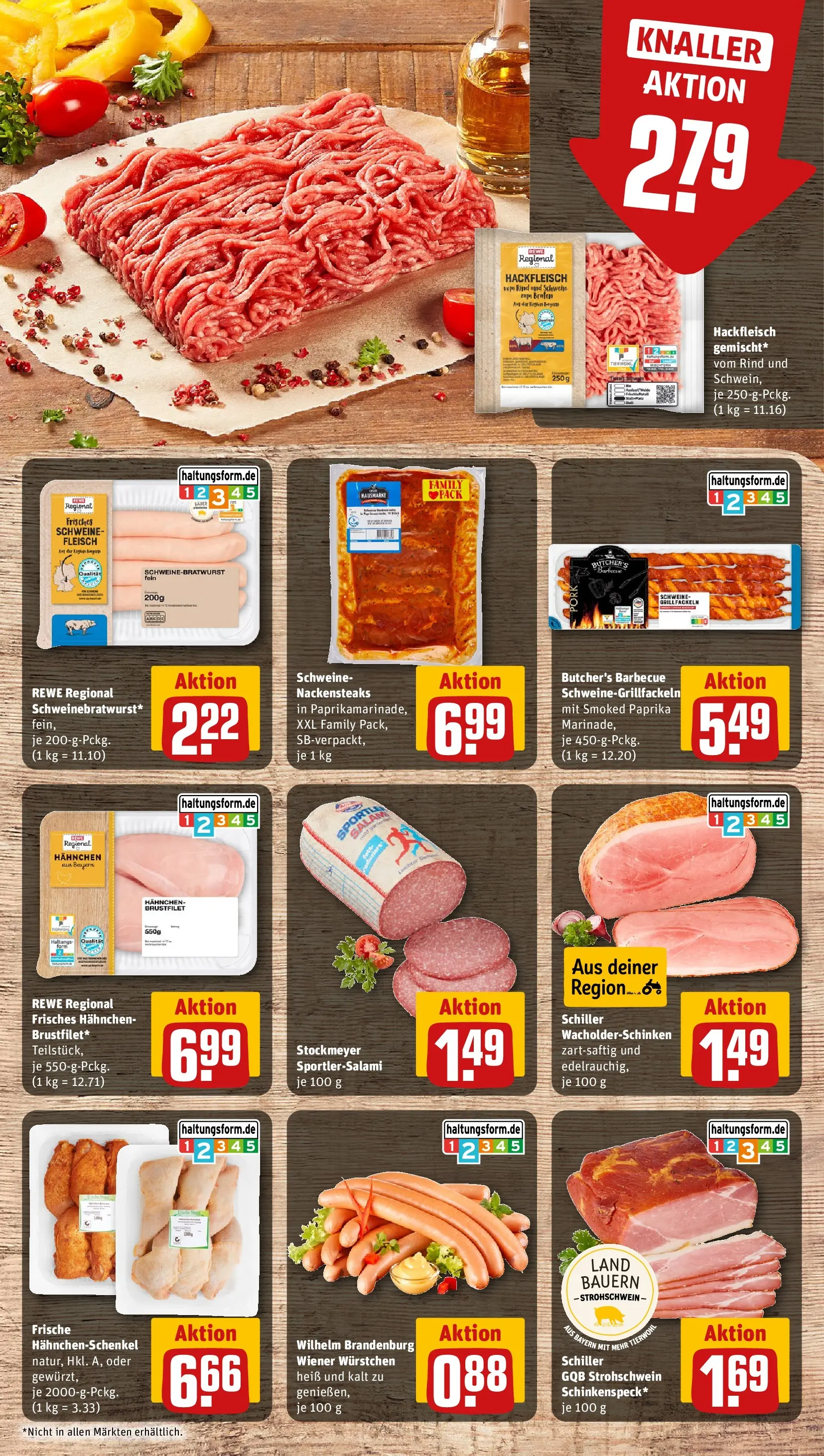 REWE Prospekt ab 27.07.2026 zum Blättern » Angebote | Seite: 6 | Produkte: Nackensteaks, Hahnchenschenkel, Fleisch, Hackfleisch