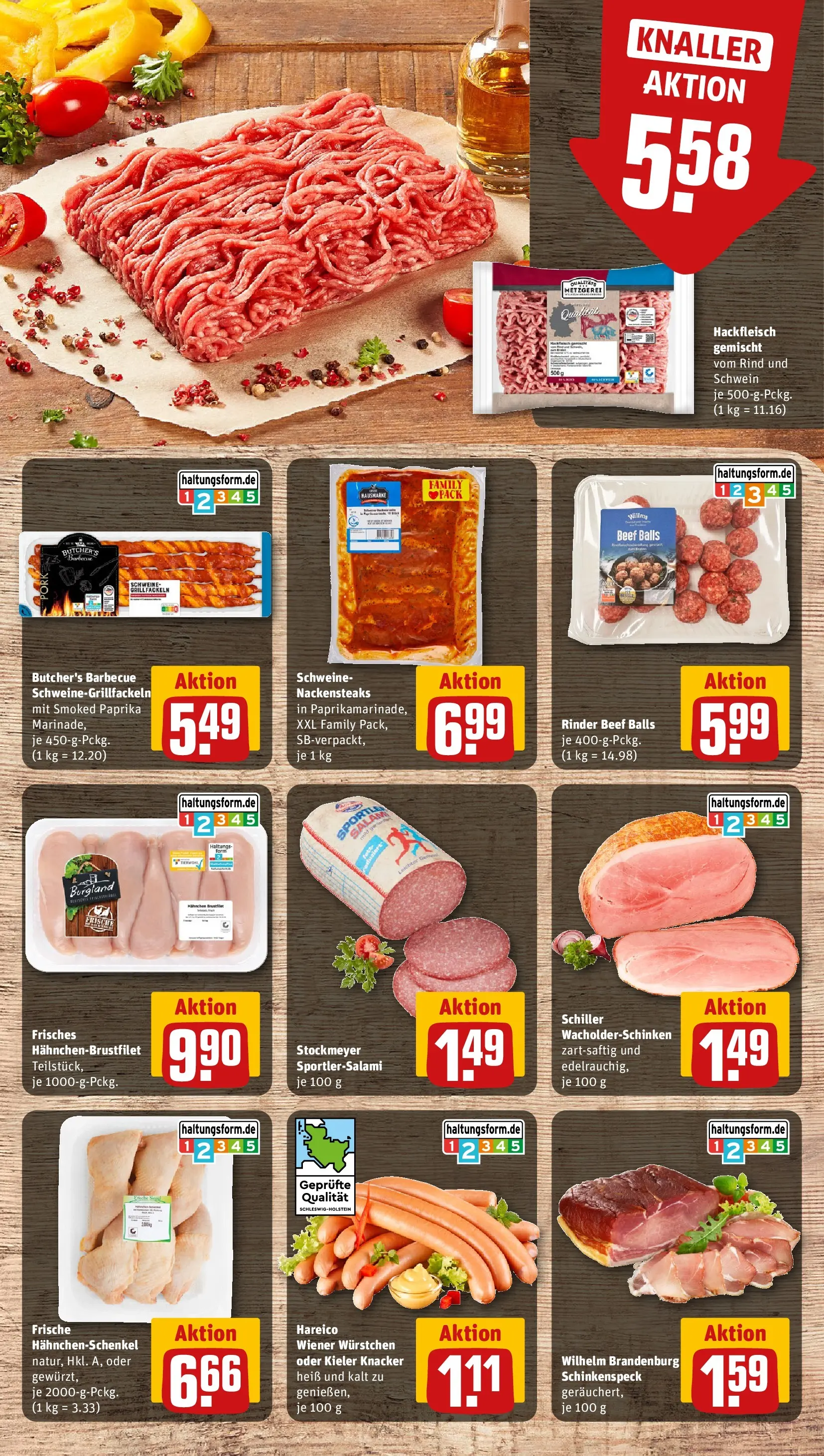 REWE Prospekt ab 27.07.2026 zum Blättern » Angebote | Seite: 6 | Produkte: Nackensteaks, Wiener wurstchen, Hahnchenschenkel, Paprika