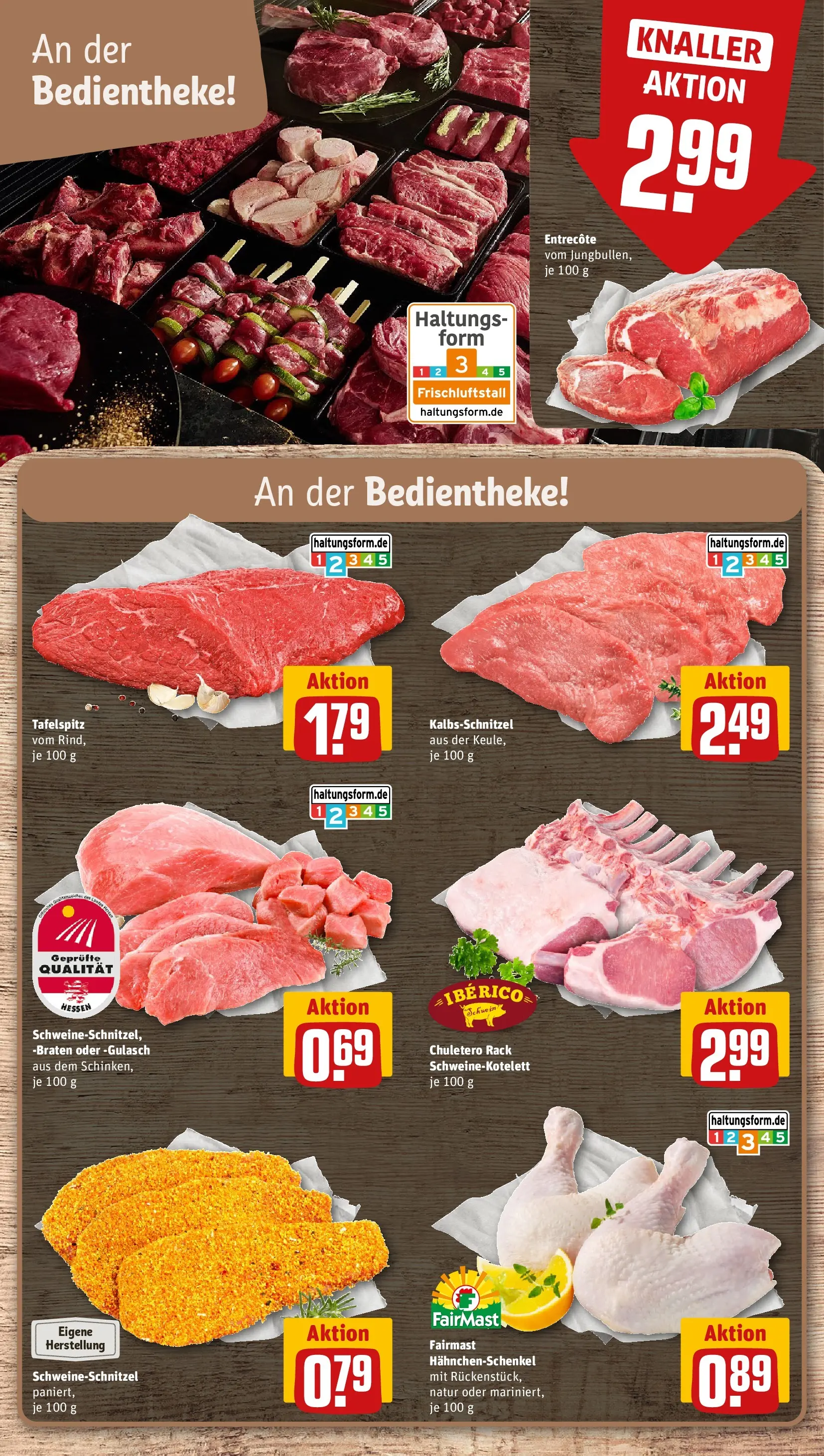 REWE Prospekt ab 27.07.2026 zum Blättern » Angebote | Seite: 6 | Produkte: Tafelspitz, Hahnchenschenkel, Entrecote, Gulasch