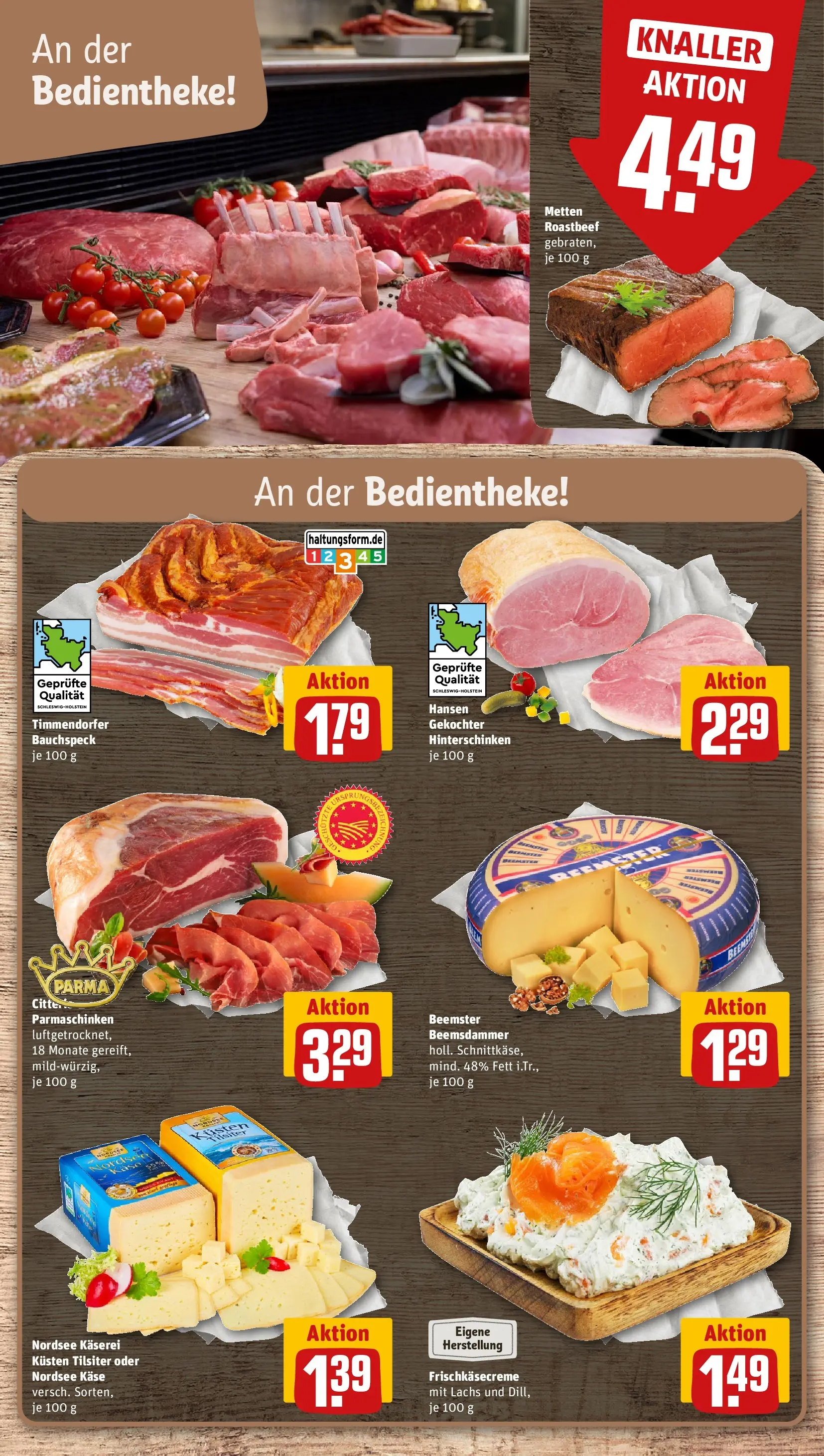 REWE Prospekt ab 27.07.2026 zum Blättern » Angebote | Seite: 8 | Produkte: Käse, Roastbeef, Lachs
