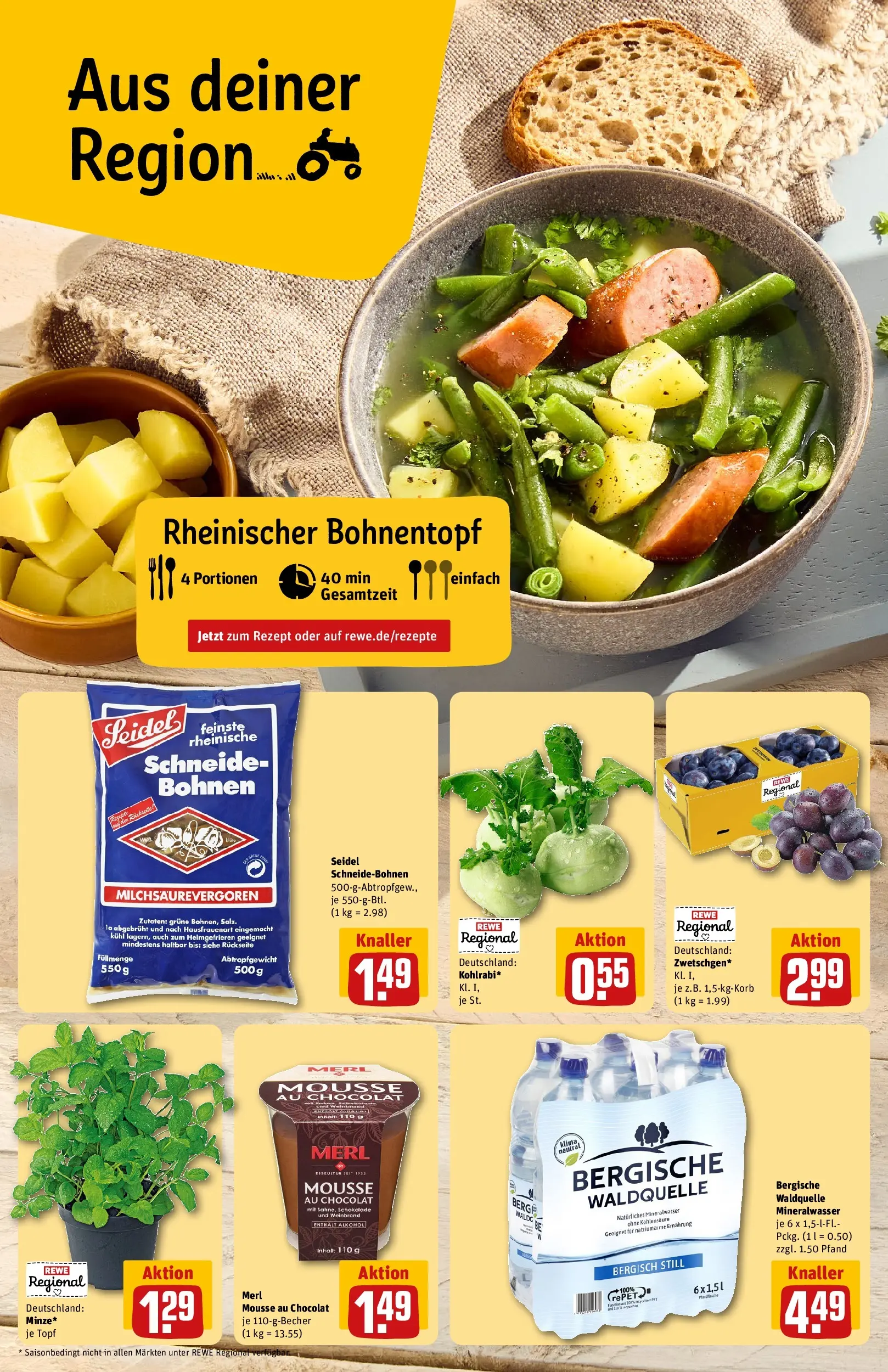 REWE Prospekt ab 27.07.2026 zum Blättern » Angebote | Seite: 4 | Produkte: Schokolade, Mineralwasser