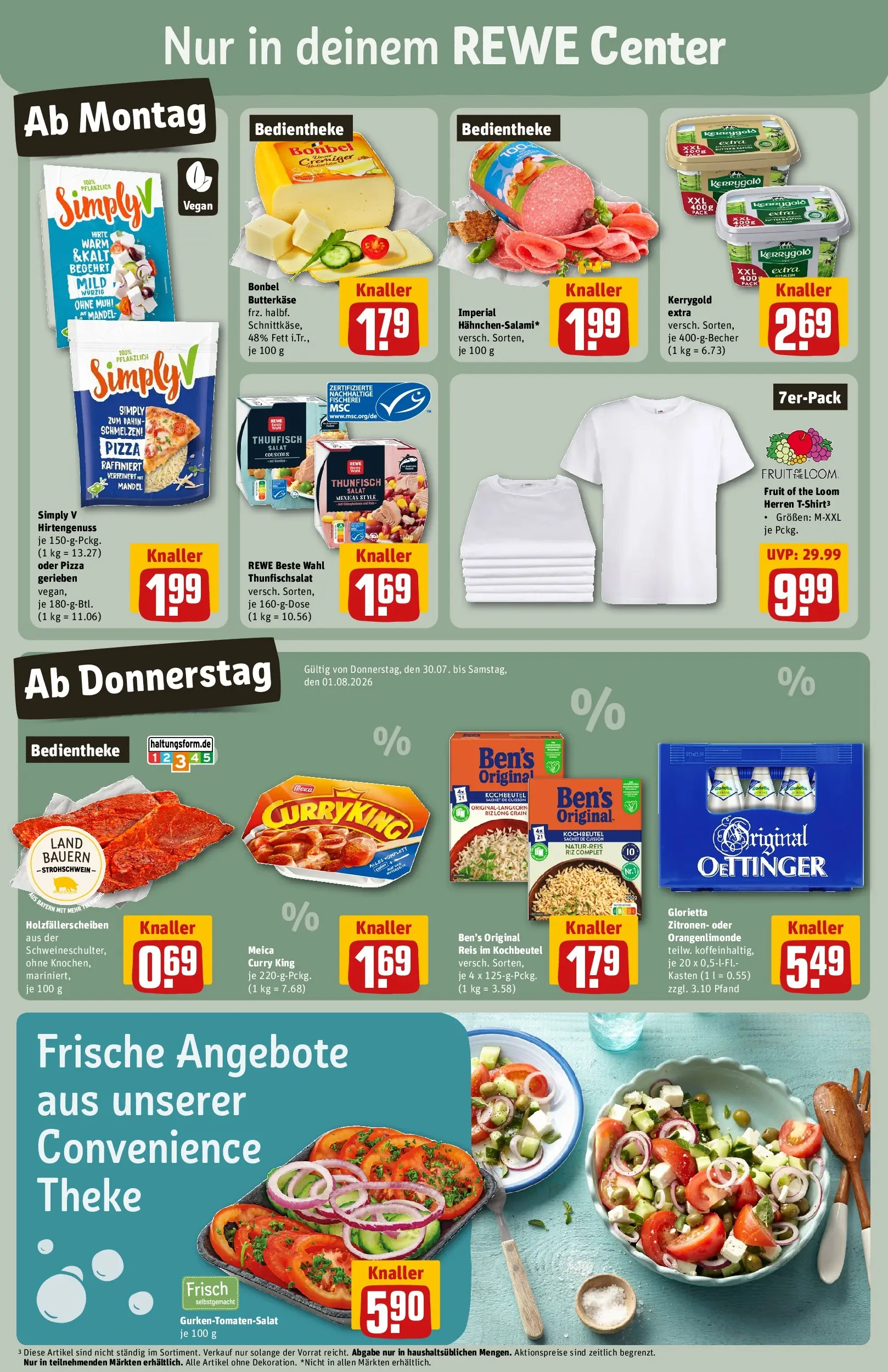 REWE Prospekt ab 27.07.2026 zum Blättern » Angebote | Seite: 3 | Produkte: Thunfisch, Pizza, Salat, Zitronen