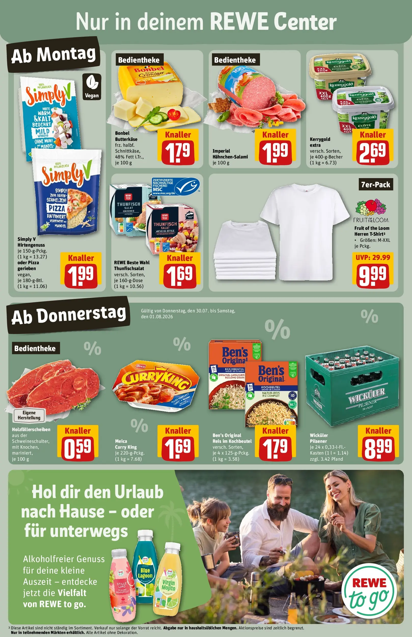 REWE Prospekt ab 27.07.2026 zum Blättern » Angebote | Seite: 3 | Produkte: Thunfisch, Pizza, Reis, Salat