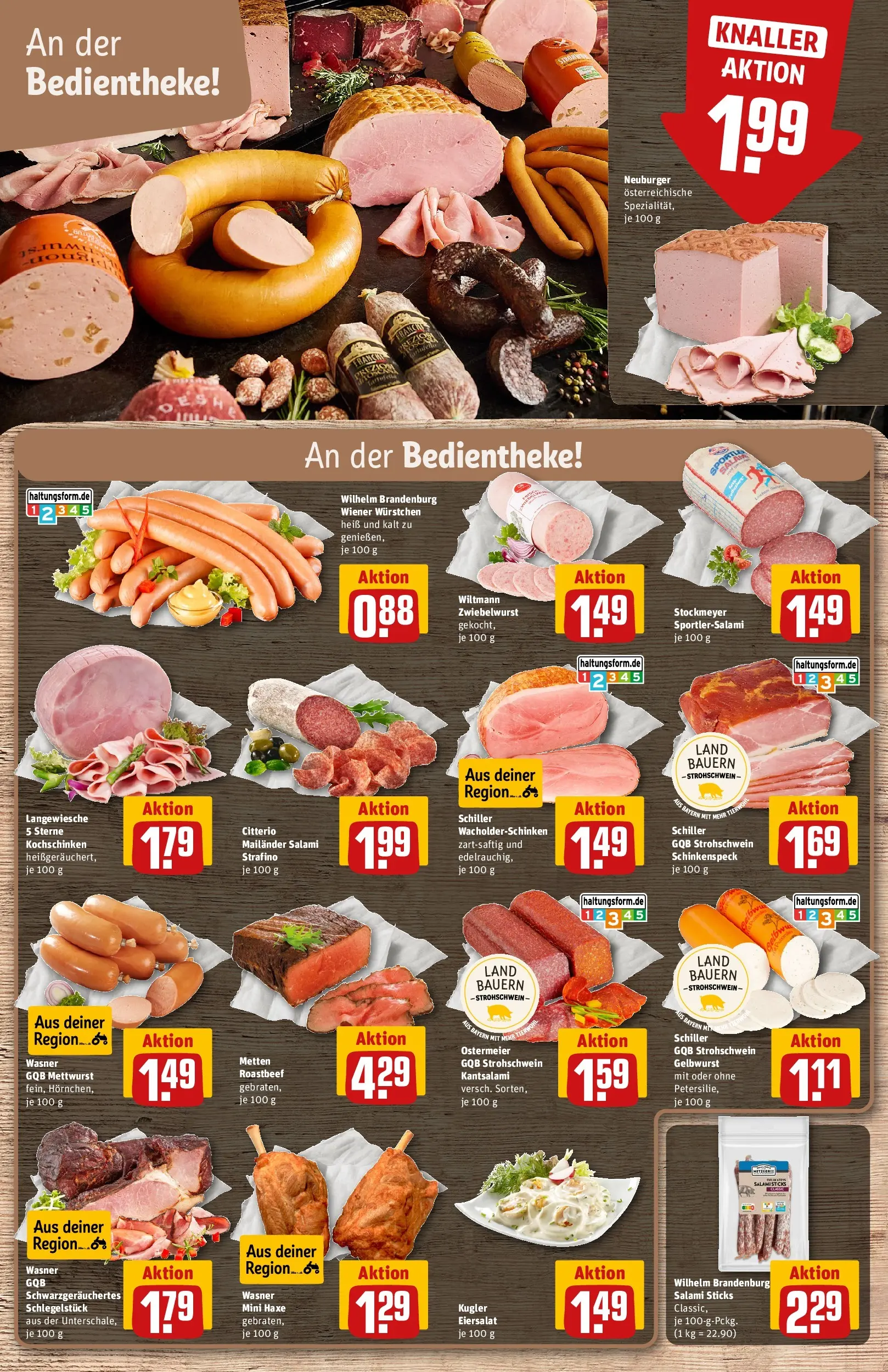 REWE Prospekt ab 27.07.2026 zum Blättern » Angebote | Seite: 10 | Produkte: Wiener wurstchen, Roastbeef, Salami