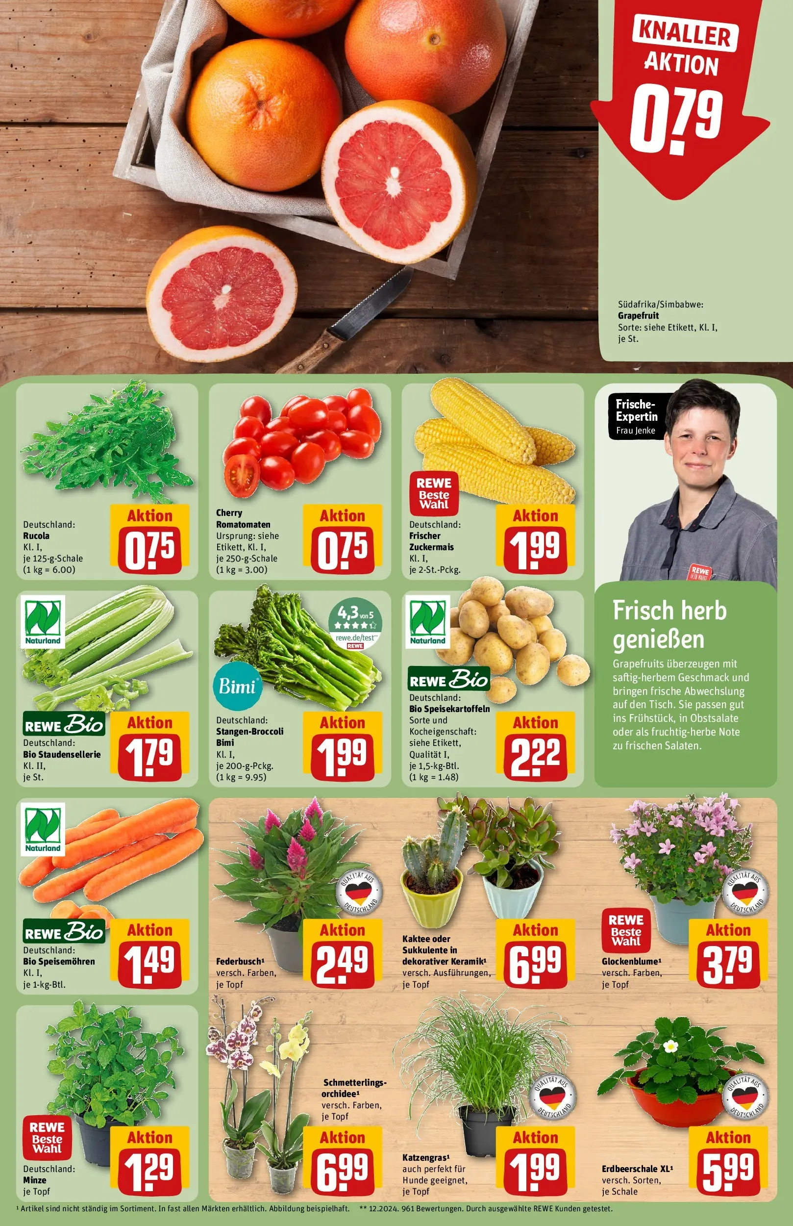 REWE Prospekt ab 27.07.2026 zum Blättern » Angebote | Seite: 7 | Produkte: Top, Rucola, Grapefruit