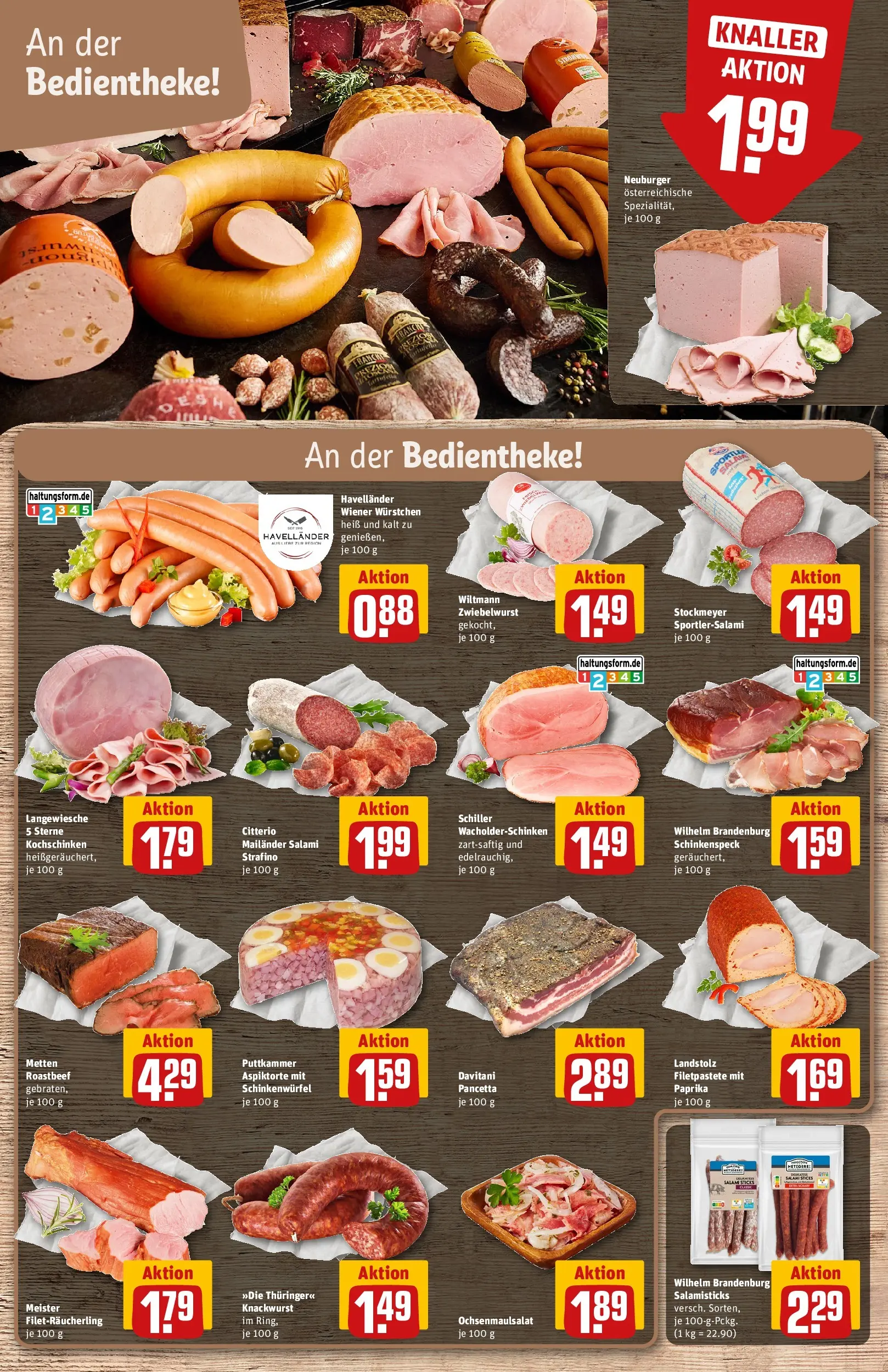 REWE Prospekt ab 27.07.2026 zum Blättern » Angebote | Seite: 10 | Produkte: Wiener wurstchen, Roastbeef, Paprika, Salami