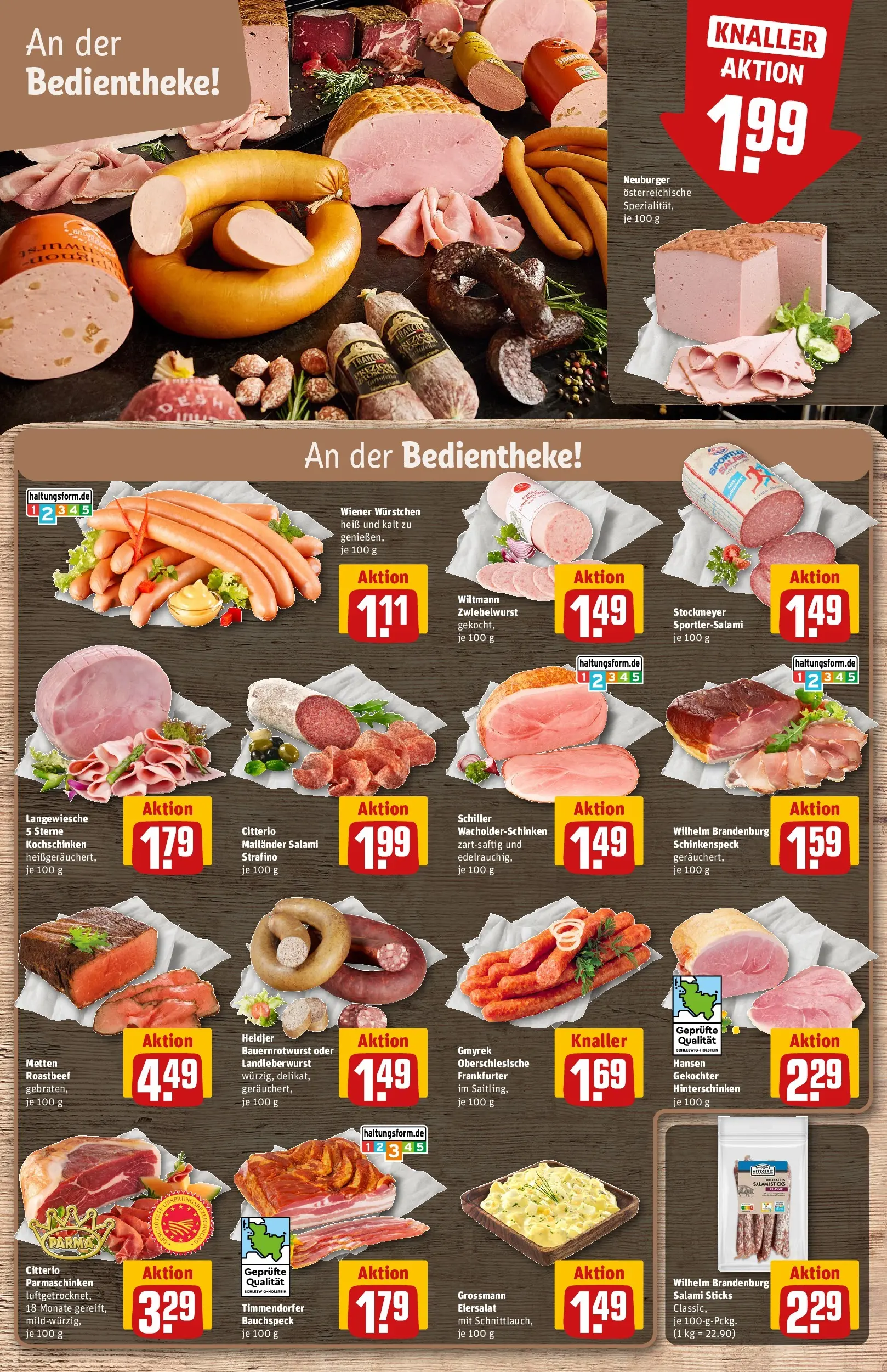 REWE Prospekt ab 27.07.2026 zum Blättern » Angebote | Seite: 10 | Produkte: Wiener wurstchen, Roastbeef, Salami