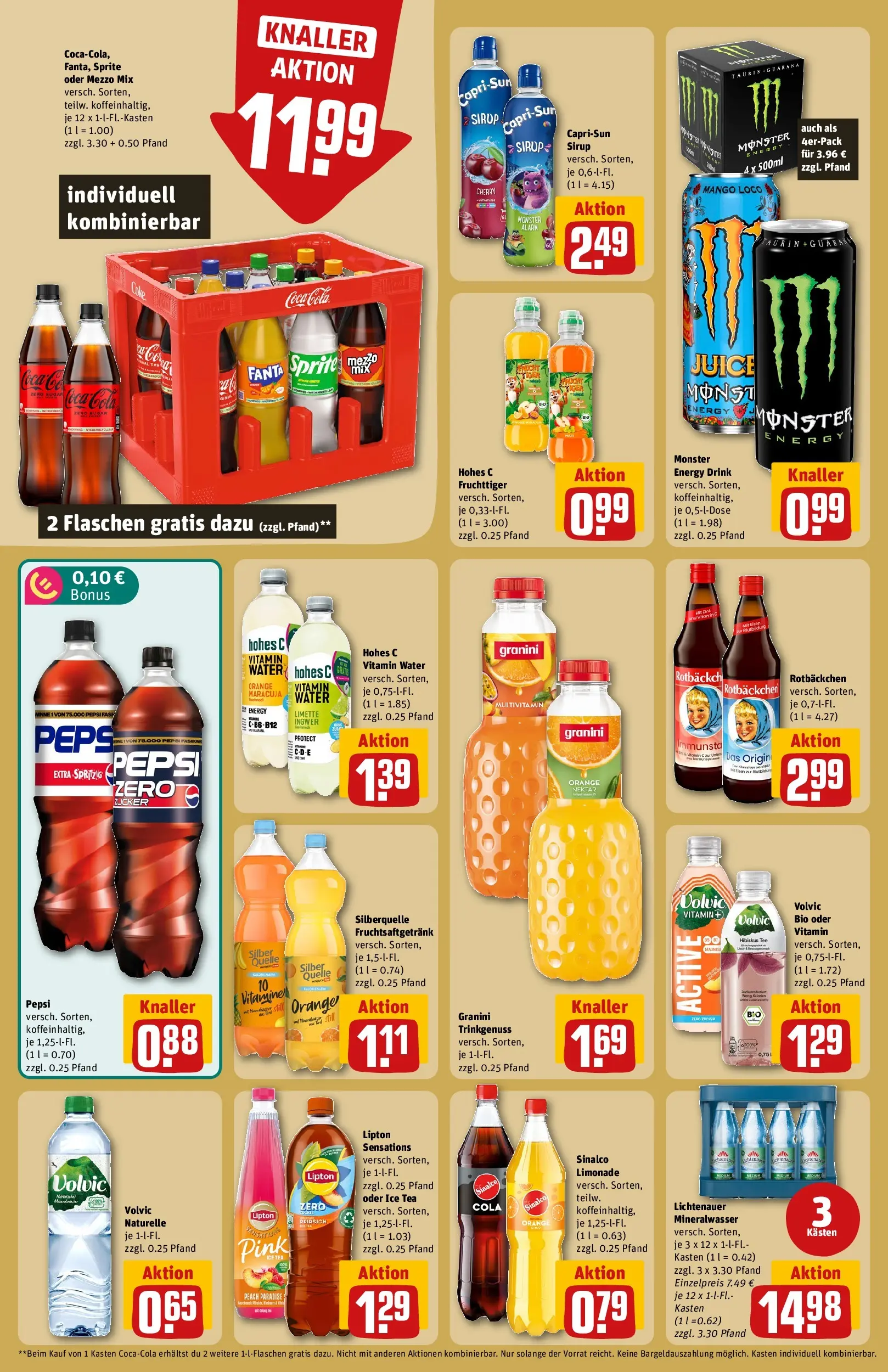 REWE Prospekt ab 27.07.2026 zum Blättern » Angebote | Seite: 20 | Produkte: Sinalco, Mineralwasser, Pepsi, Hohes c