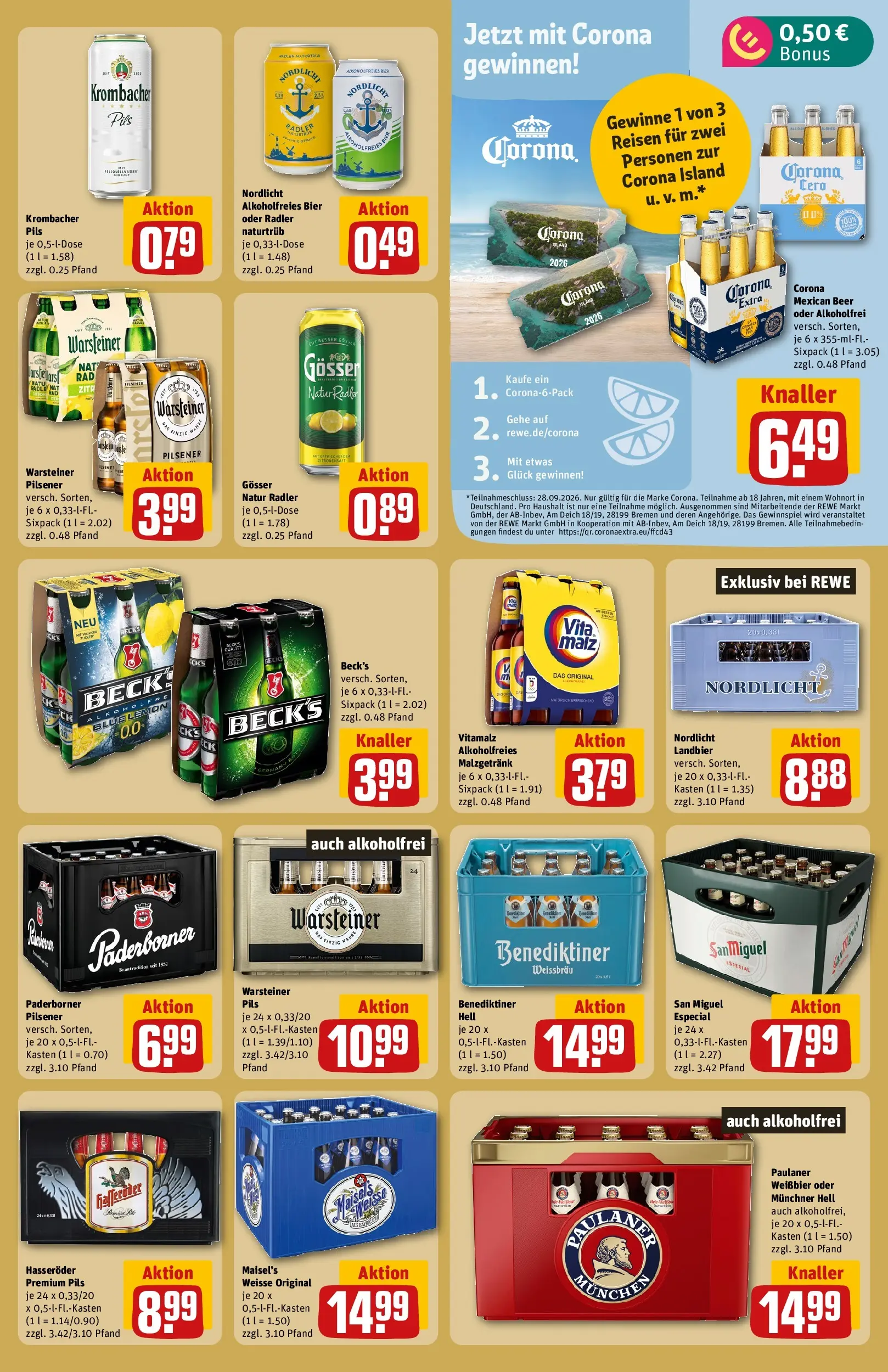 REWE Prospekt ab 27.07.2026 zum Blättern » Angebote | Seite: 17 | Produkte: Bier, Pils, Radler, Warsteiner