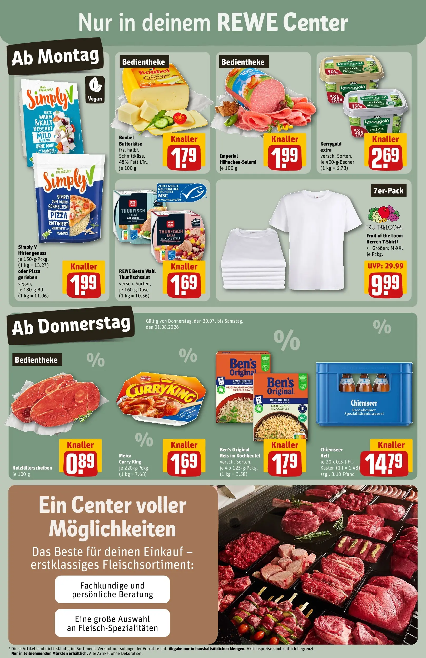REWE Prospekt ab 27.07.2026 zum Blättern » Angebote | Seite: 3 | Produkte: Meica, Pizza, Reis, Salat