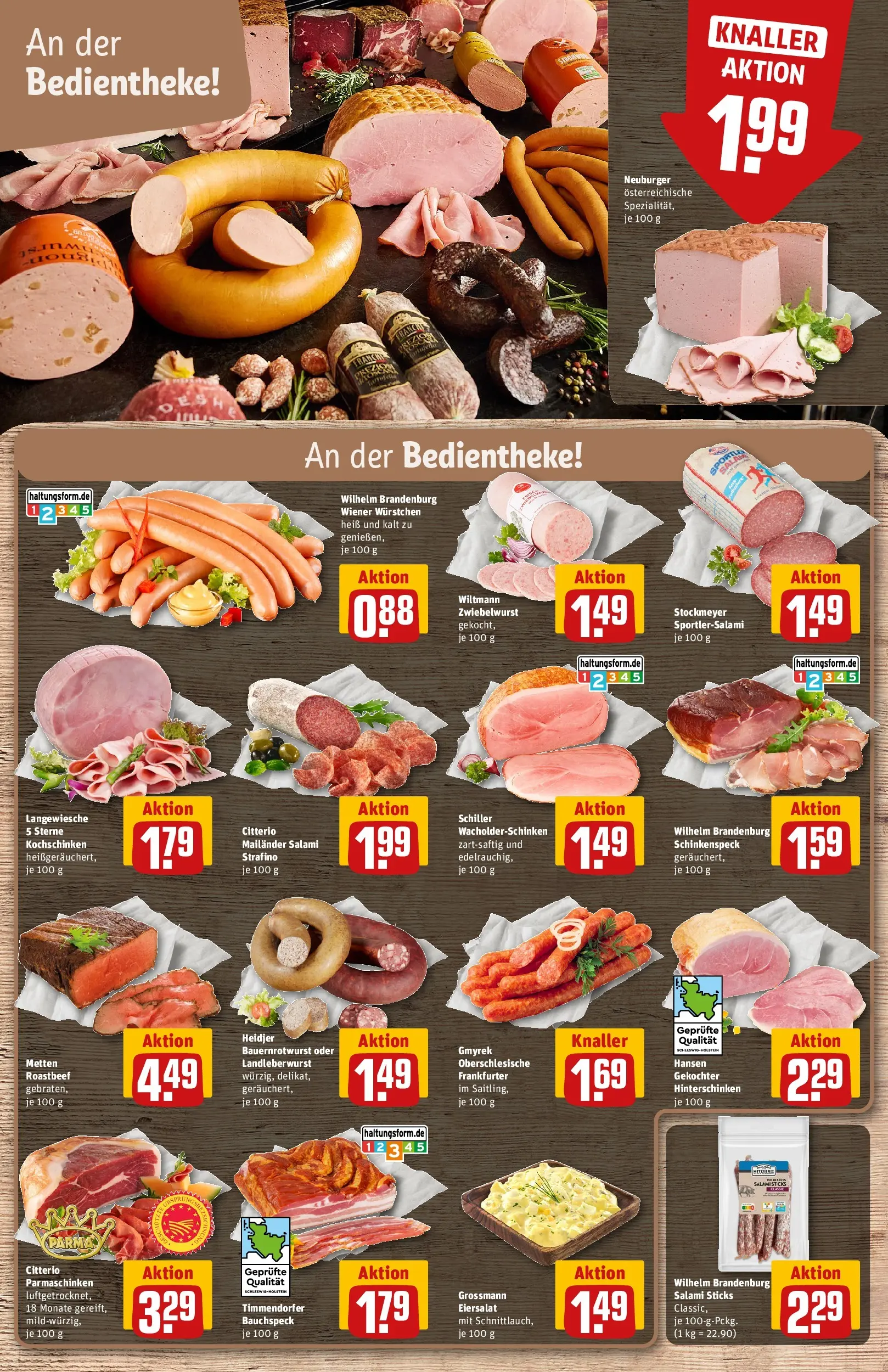 REWE Prospekt ab 27.07.2026 zum Blättern » Angebote | Seite: 10 | Produkte: Wiener wurstchen, Roastbeef, Salami