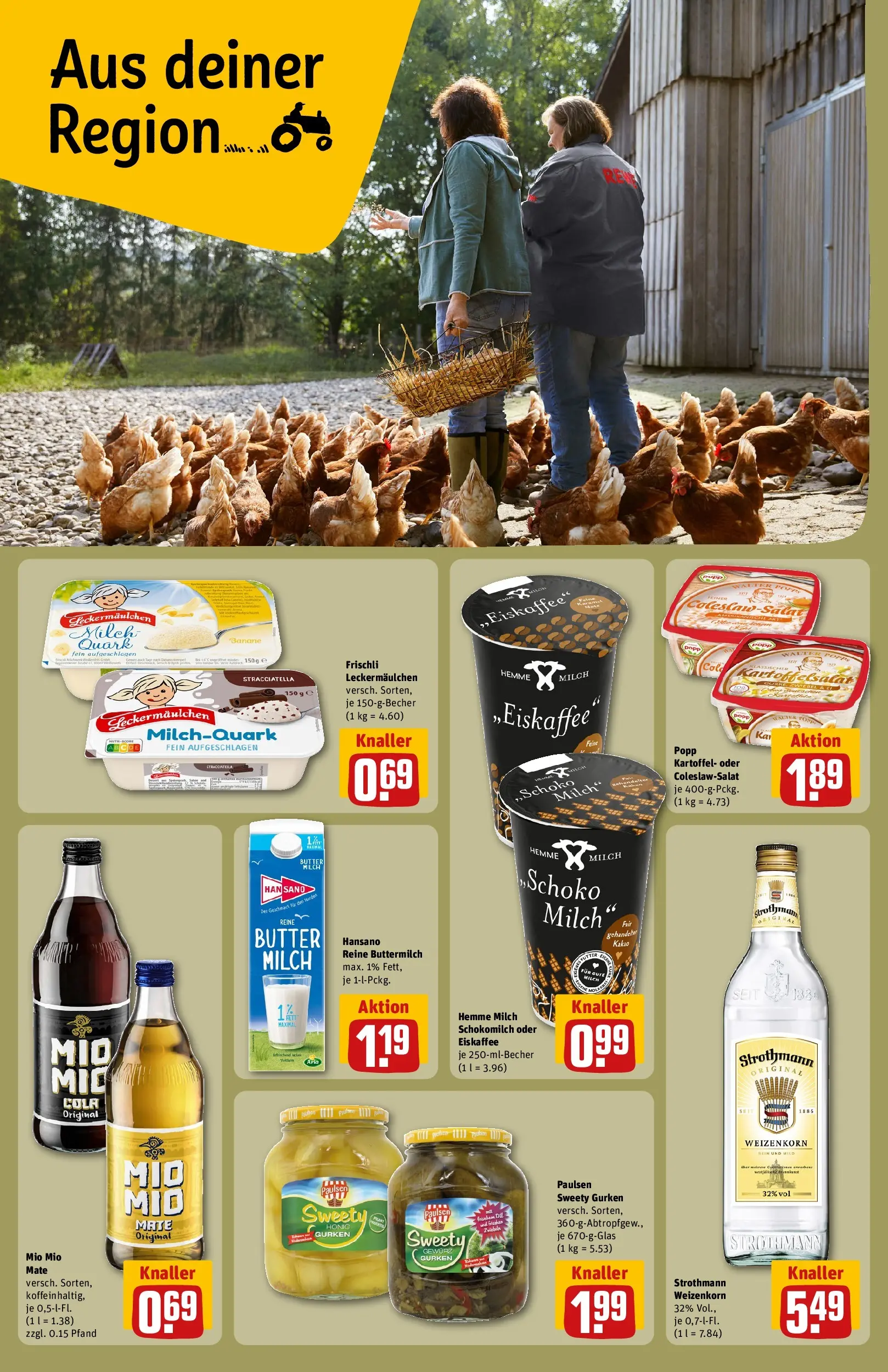 REWE Prospekt ab 27.07.2026 zum Blättern » Angebote | Seite: 24 | Produkte: Buttermilch, Cola, Milch, Gurken