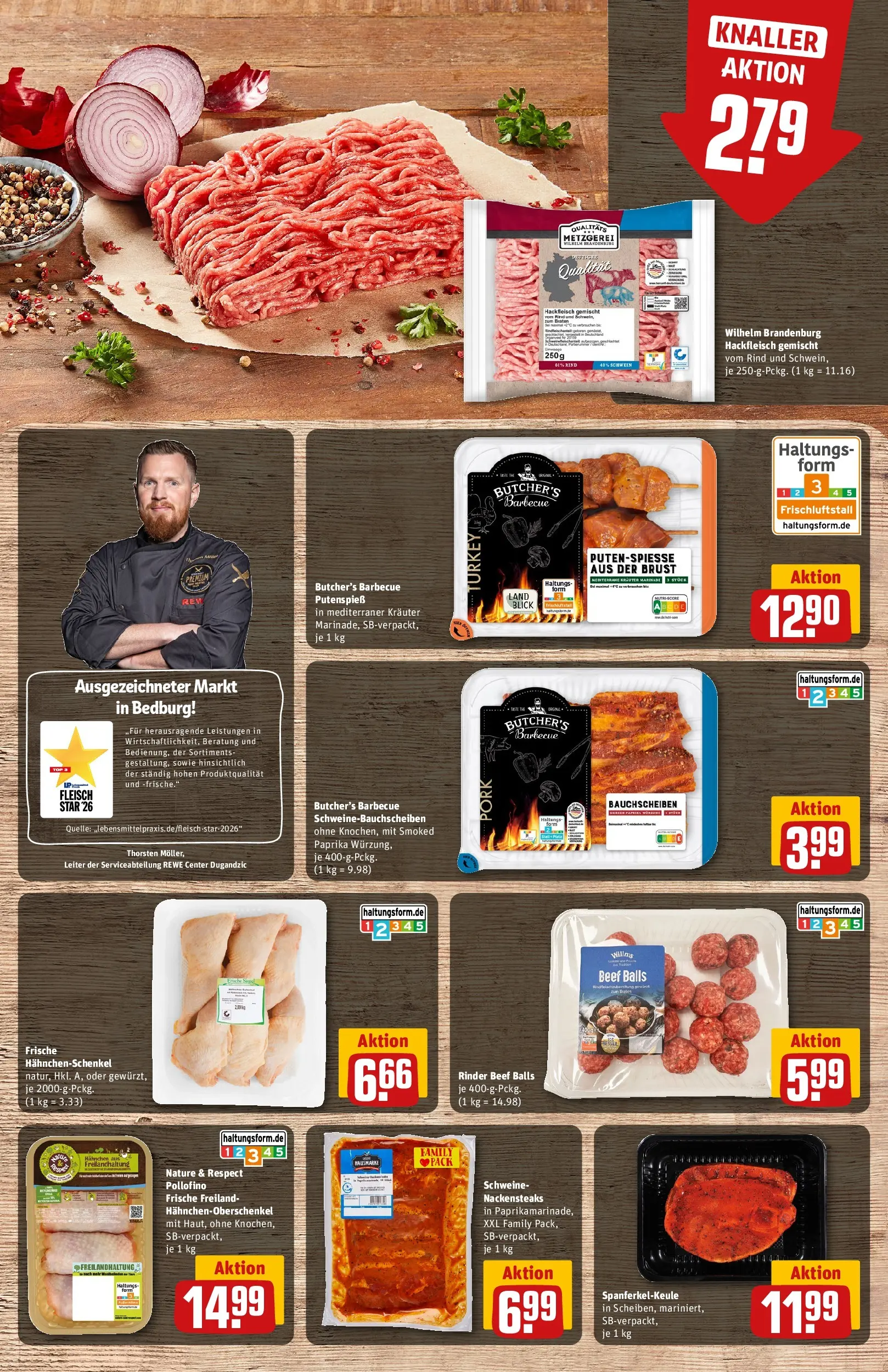 REWE Prospekt ab 27.07.2026 zum Blättern » Angebote | Seite: 9 | Produkte: Top, Hahnchenschenkel, Paprika, Hackfleisch