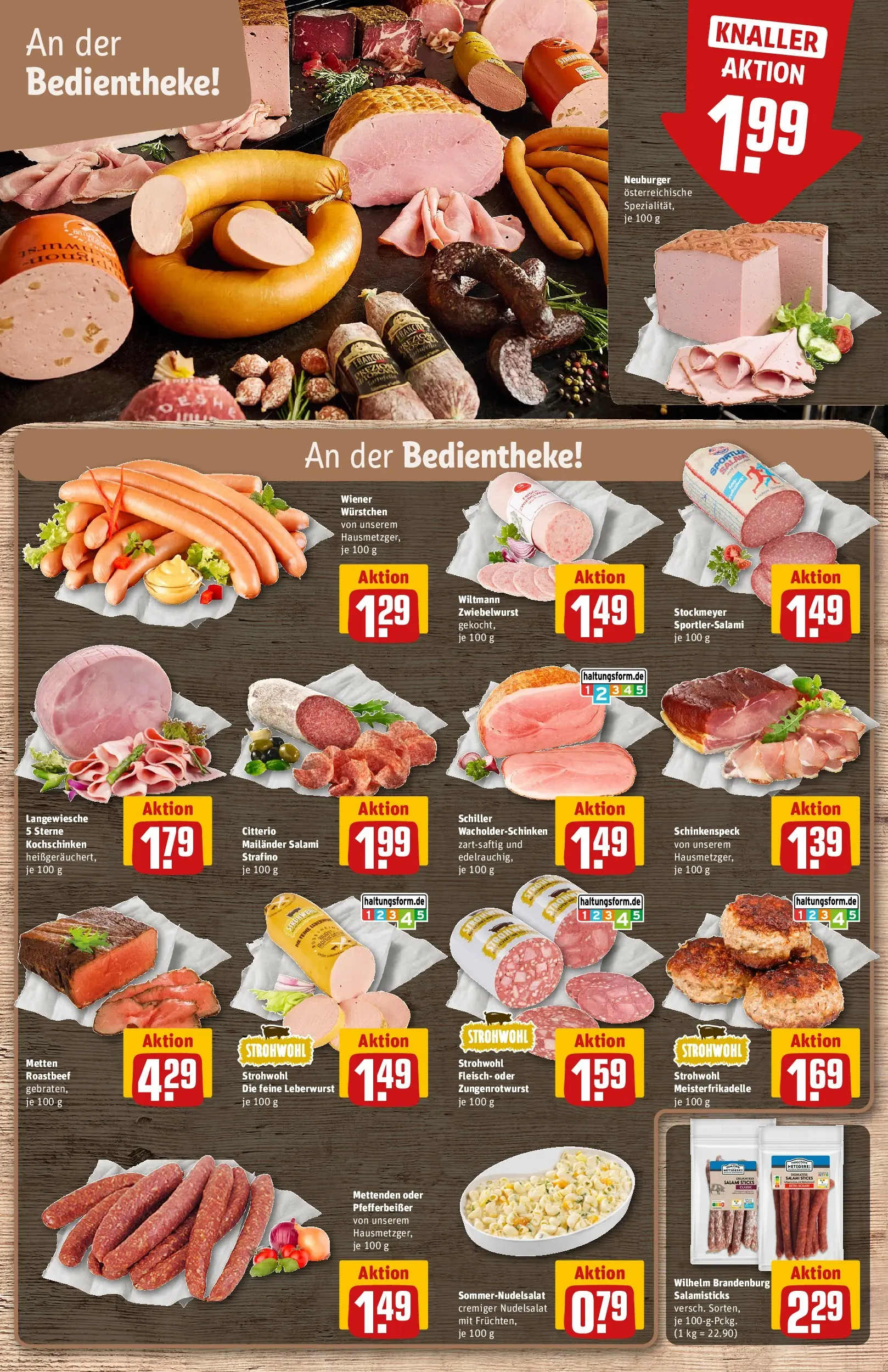 REWE Prospekt ab 27.07.2026 zum Blättern » Angebote | Seite: 10 | Produkte: Wiener wurstchen, Roastbeef, Salami, Fleisch