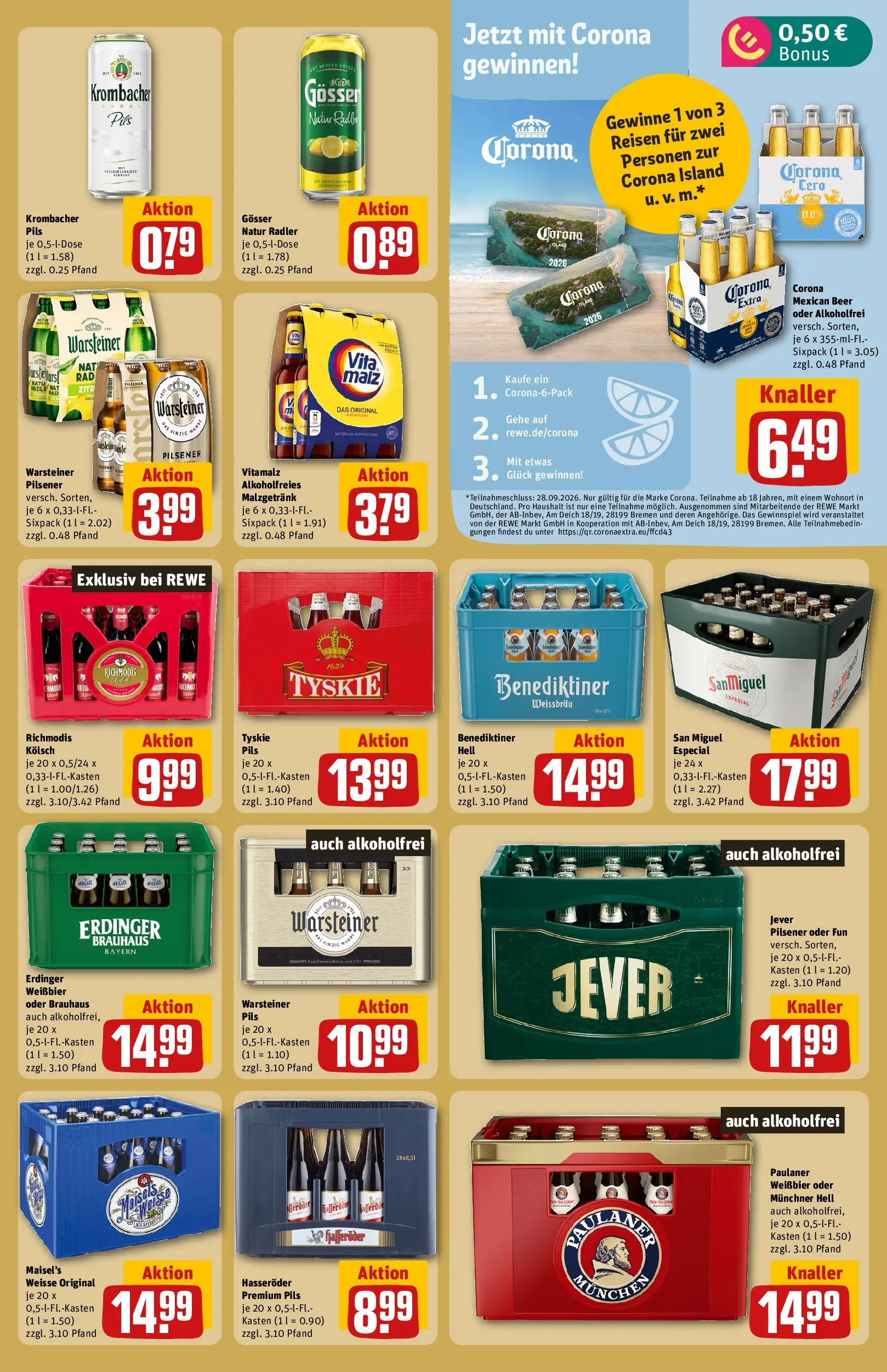 REWE Prospekt ab 27.07.2026 zum Blättern » Angebote | Seite: 19 | Produkte: Tyskie, Erdinger, Radler, Jever