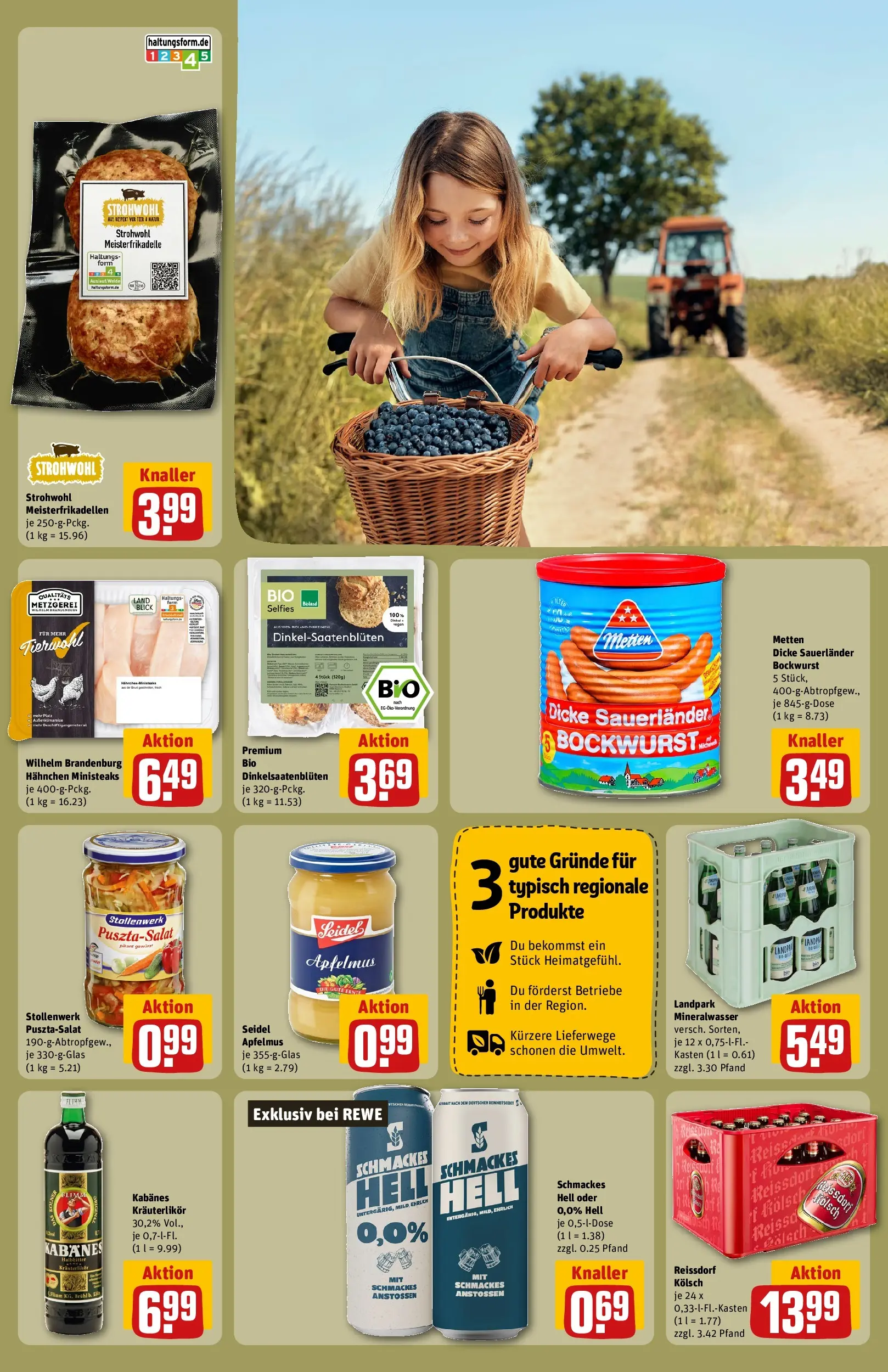 REWE Prospekt ab 27.07.2026 zum Blättern » Angebote | Seite: 27 | Produkte: Bockwurst, Hahnchen, Dicke sauerlander bockwurst, Mineralwasser