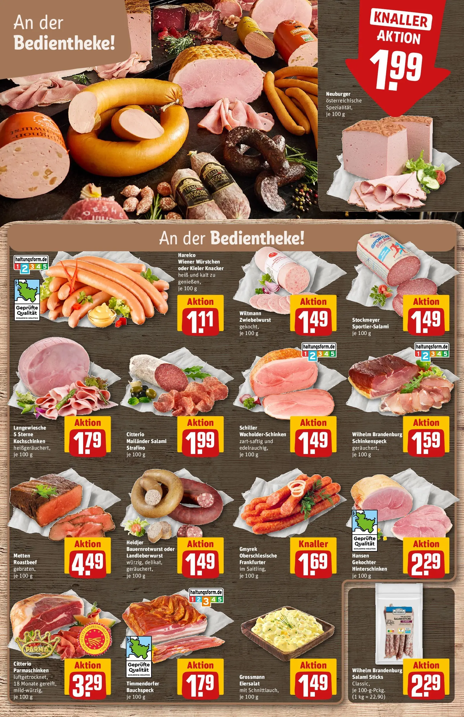 REWE Prospekt ab 27.07.2026 zum Blättern » Angebote | Seite: 10 | Produkte: Wiener wurstchen, Roastbeef, Salami