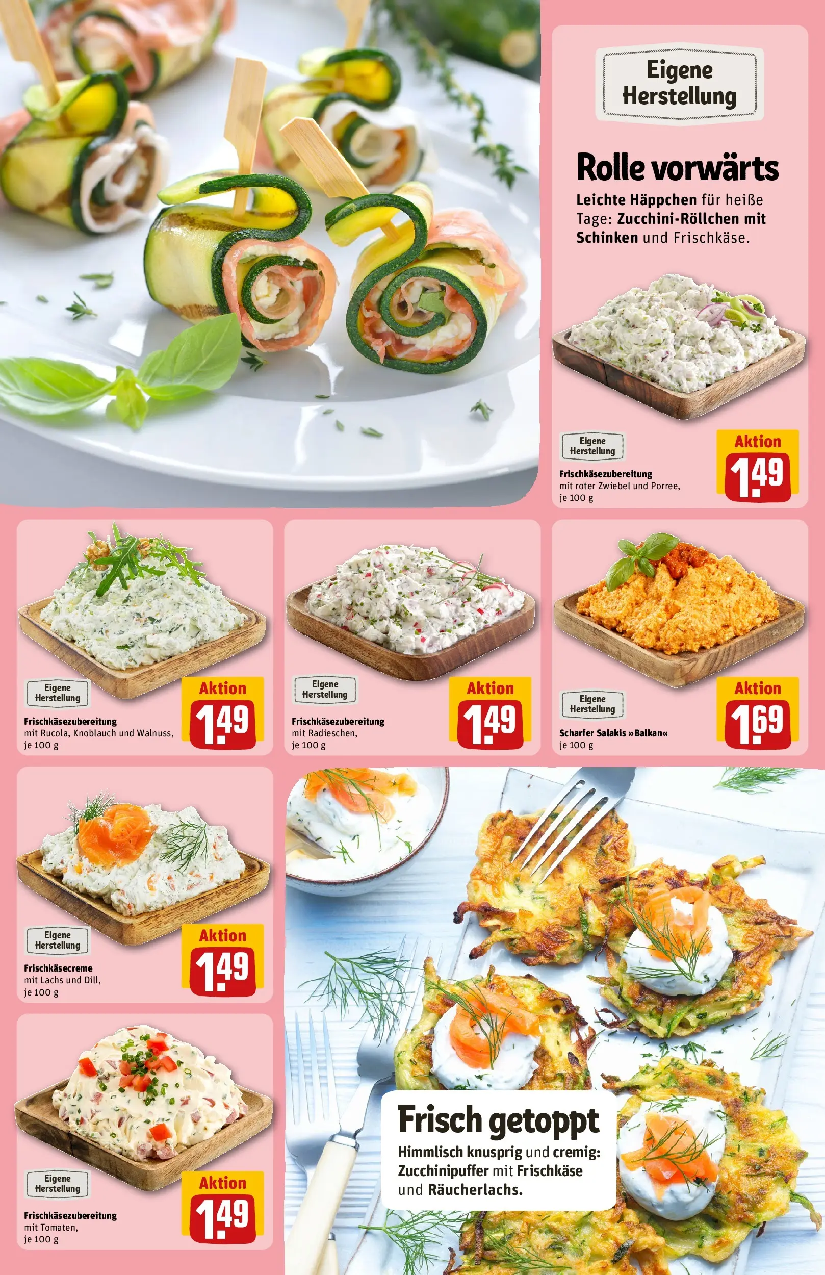 REWE Prospekt ab 27.07.2026 zum Blättern » Angebote | Seite: 13 | Produkte: Lachs, Knoblauch, Schinken, Frischkase
