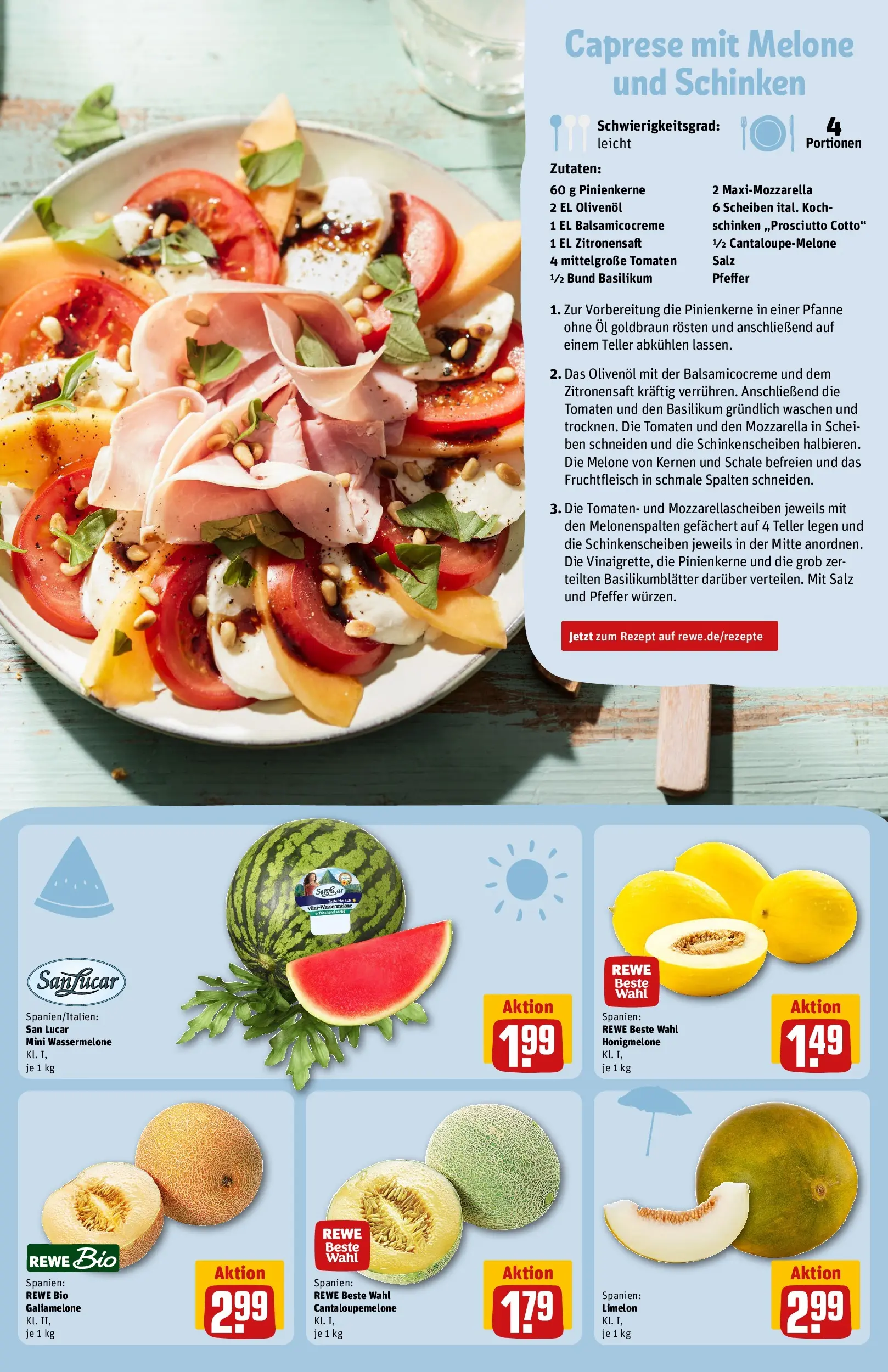 REWE Prospekt ab 27.07.2026 zum Blättern » Angebote | Seite: 13 | Produkte: Öl, Mozzarella, Tomaten, Melone
