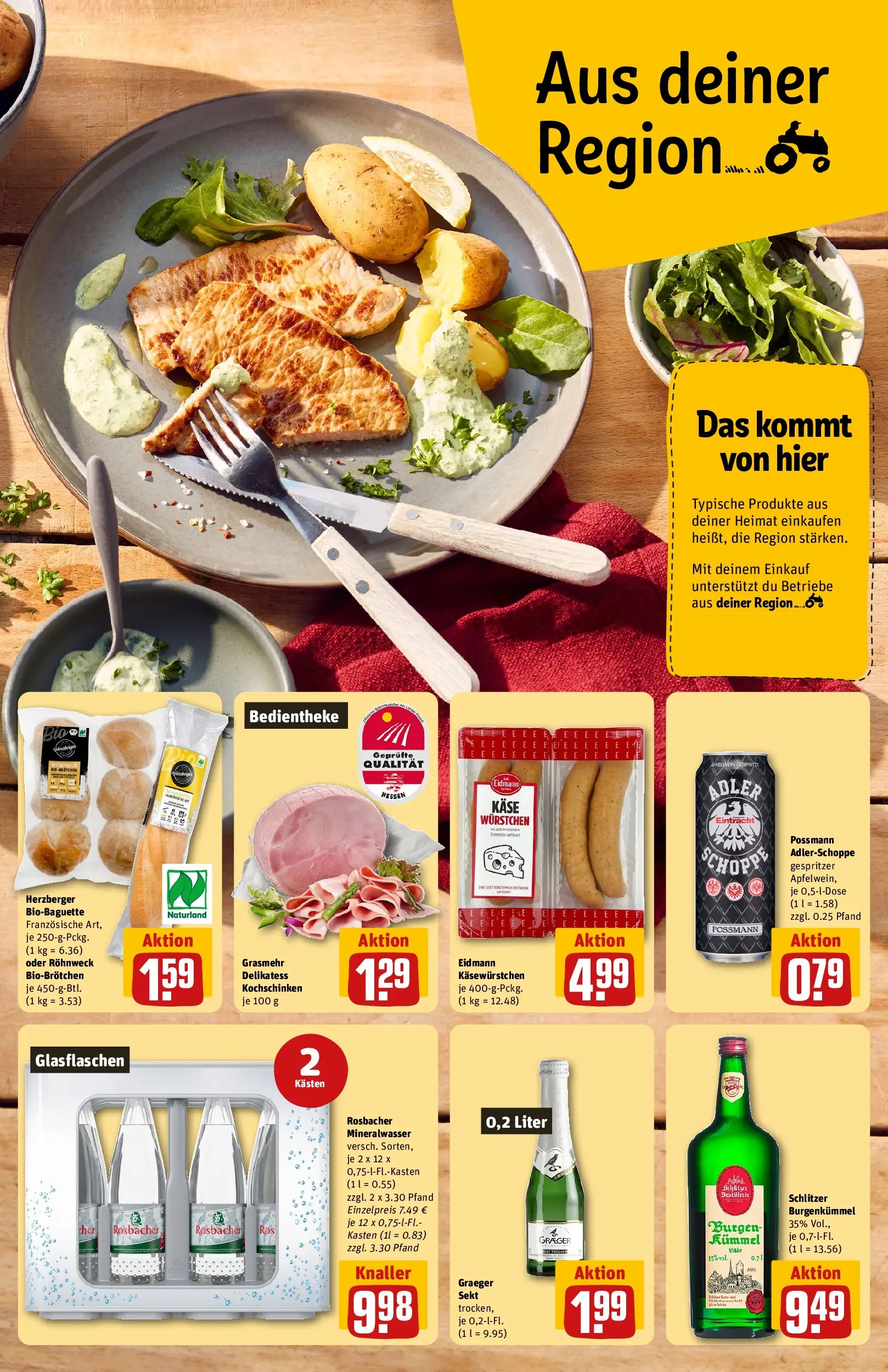 REWE Prospekt ab 27.07.2026 zum Blättern » Angebote | Seite: 5 | Produkte: Käse, Sekt, Mineralwasser
