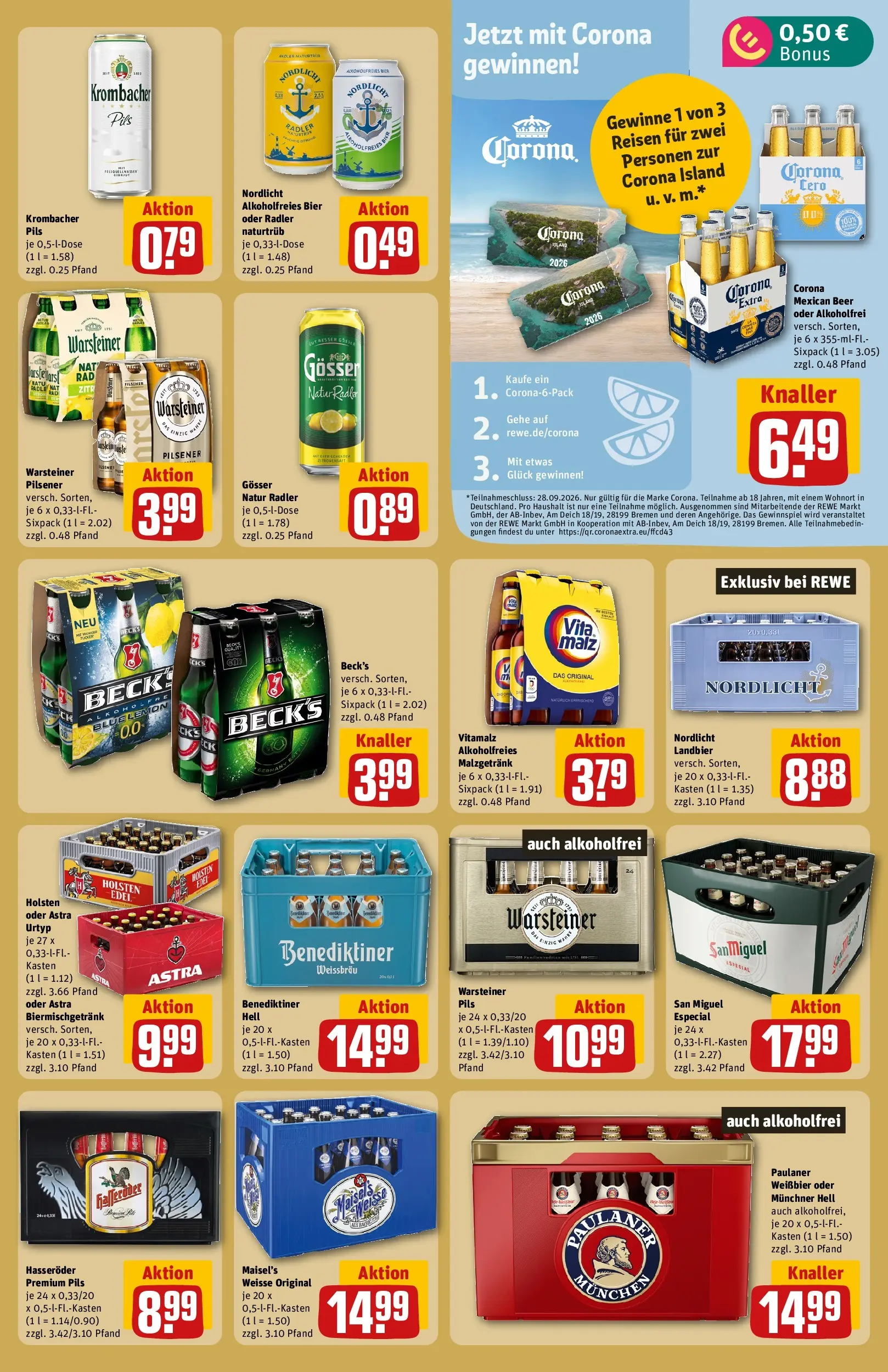 REWE Prospekt ab 27.07.2026 zum Blättern » Angebote | Seite: 17 | Produkte: Bier, Holsten edel, Holsten, Paulaner