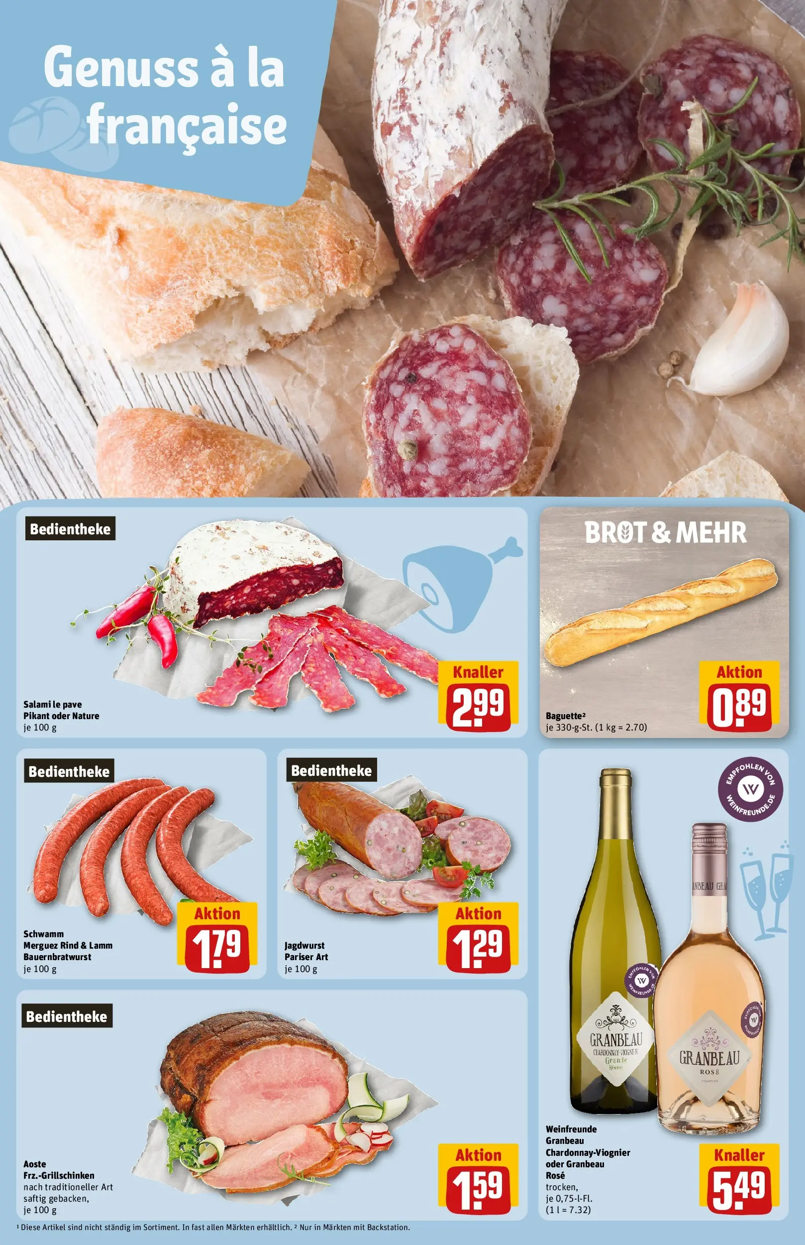 REWE Prospekt ab 27.07.2026 zum Blättern » Angebote | Seite: 18 | Produkte: Brot, Salami