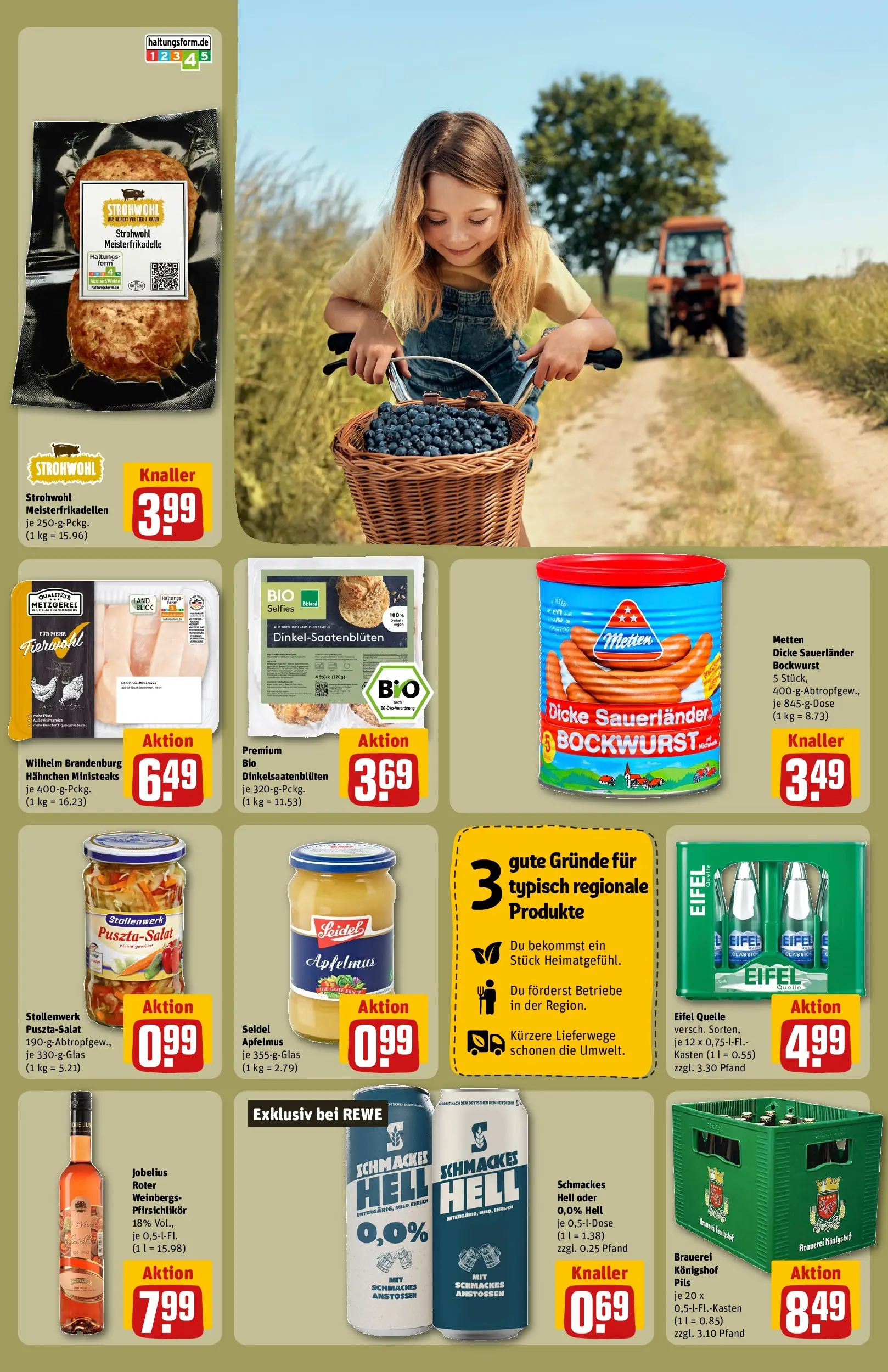 REWE Prospekt ab 27.07.2026 zum Blättern » Angebote | Seite: 27 | Produkte: Bockwurst, Hahnchen, Dicke sauerlander bockwurst, Pils