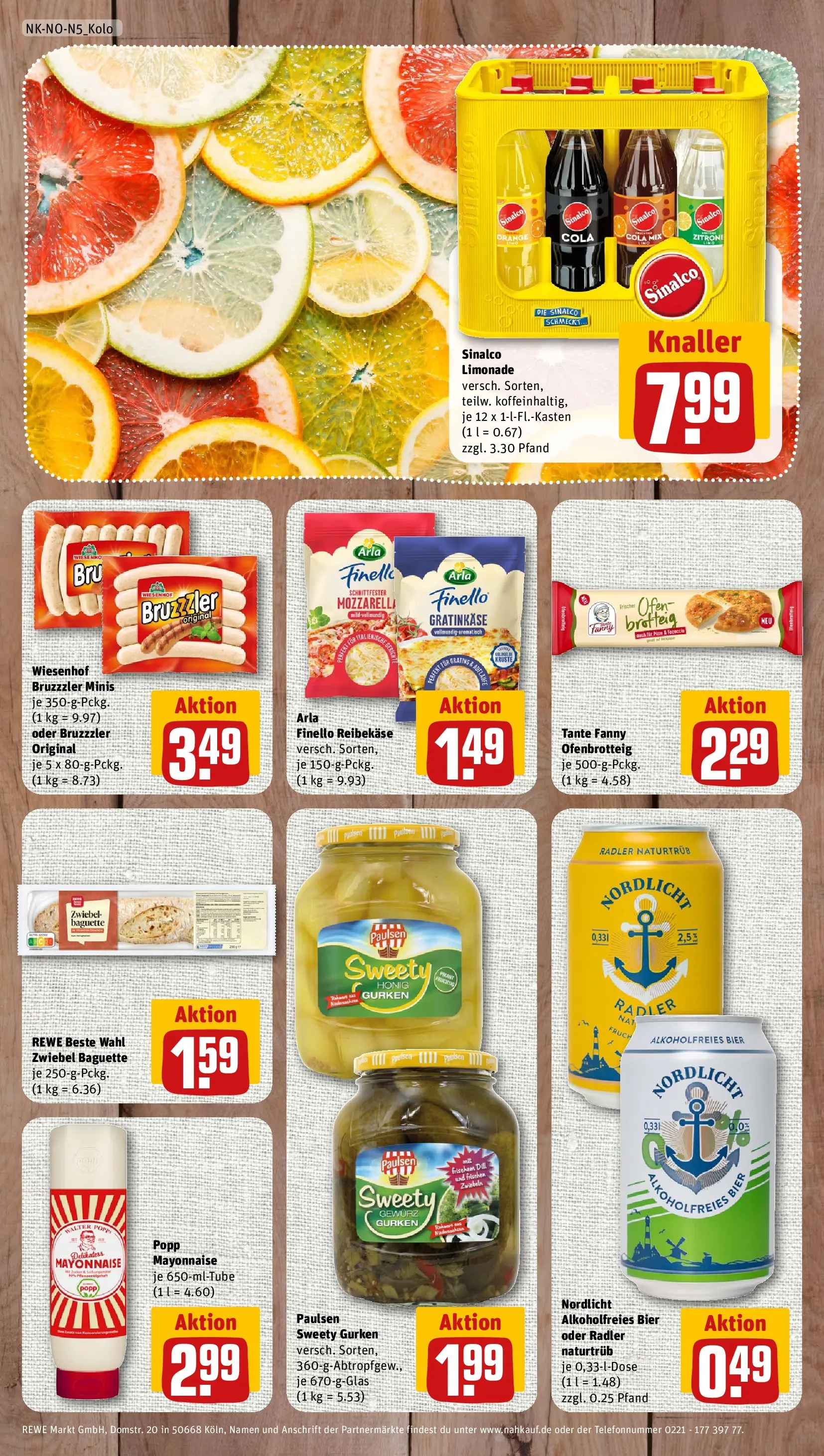 REWE Prospekt ab 27.07.2026 zum Blättern » Angebote | Seite: 8 | Produkte: Bier, Limonade, Mayonnaise, Reibekase