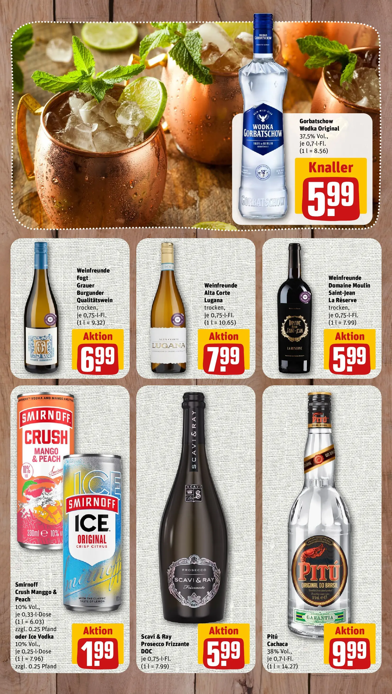 REWE Prospekt ab 27.07.2026 zum Blättern » Angebote | Seite: 10 | Produkte: Prosecco, Wodka gorbatschow, Vodka, Wodka