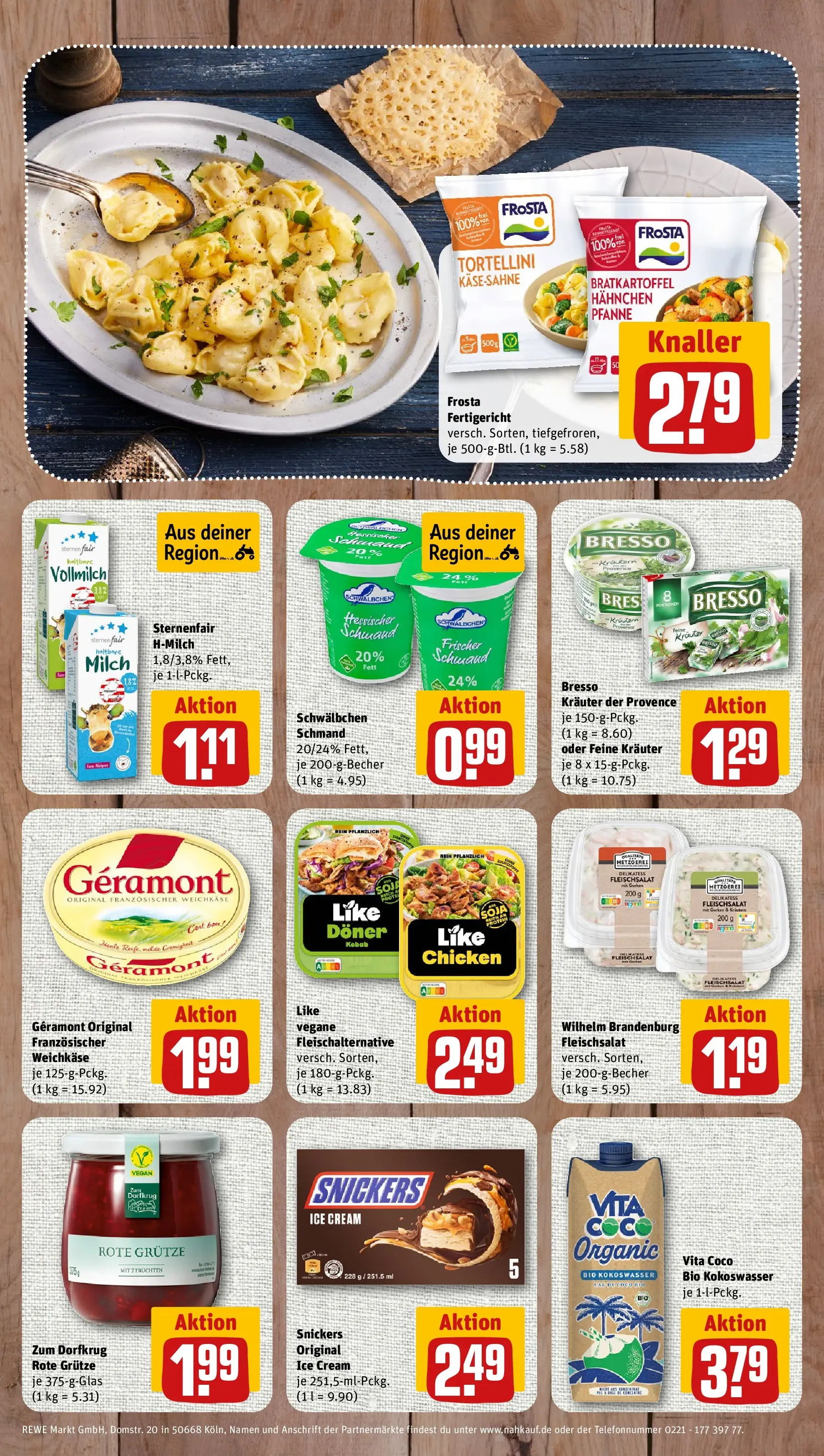 REWE Prospekt ab 27.07.2026 zum Blättern » Angebote | Seite: 8 | Produkte: Milch, Haltbare milch, Bresso, Frosta