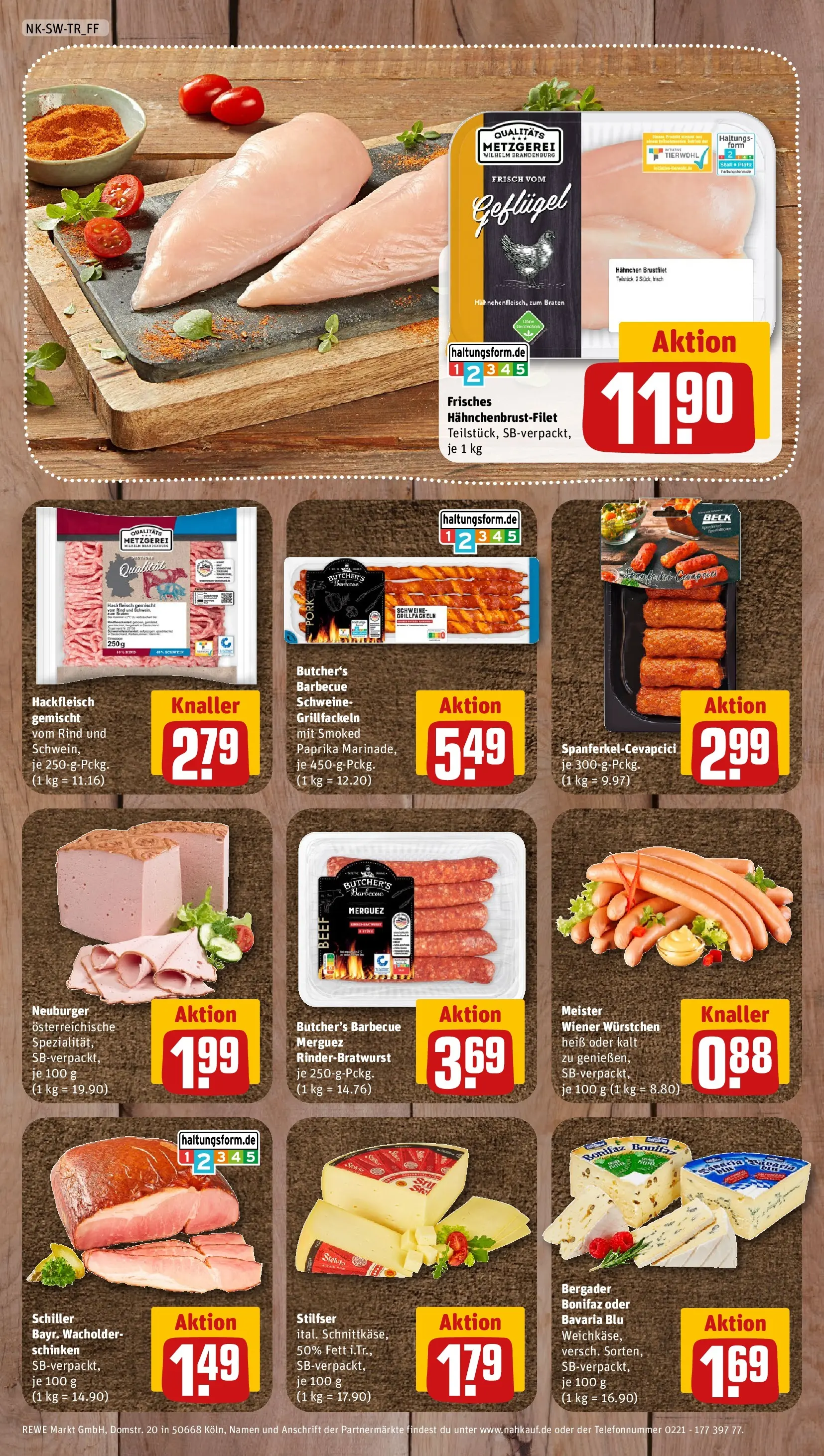 REWE Prospekt ab 27.07.2026 zum Blättern » Angebote | Seite: 8 | Produkte: Hahnchen, Wiener wurstchen, Paprika, Schinken