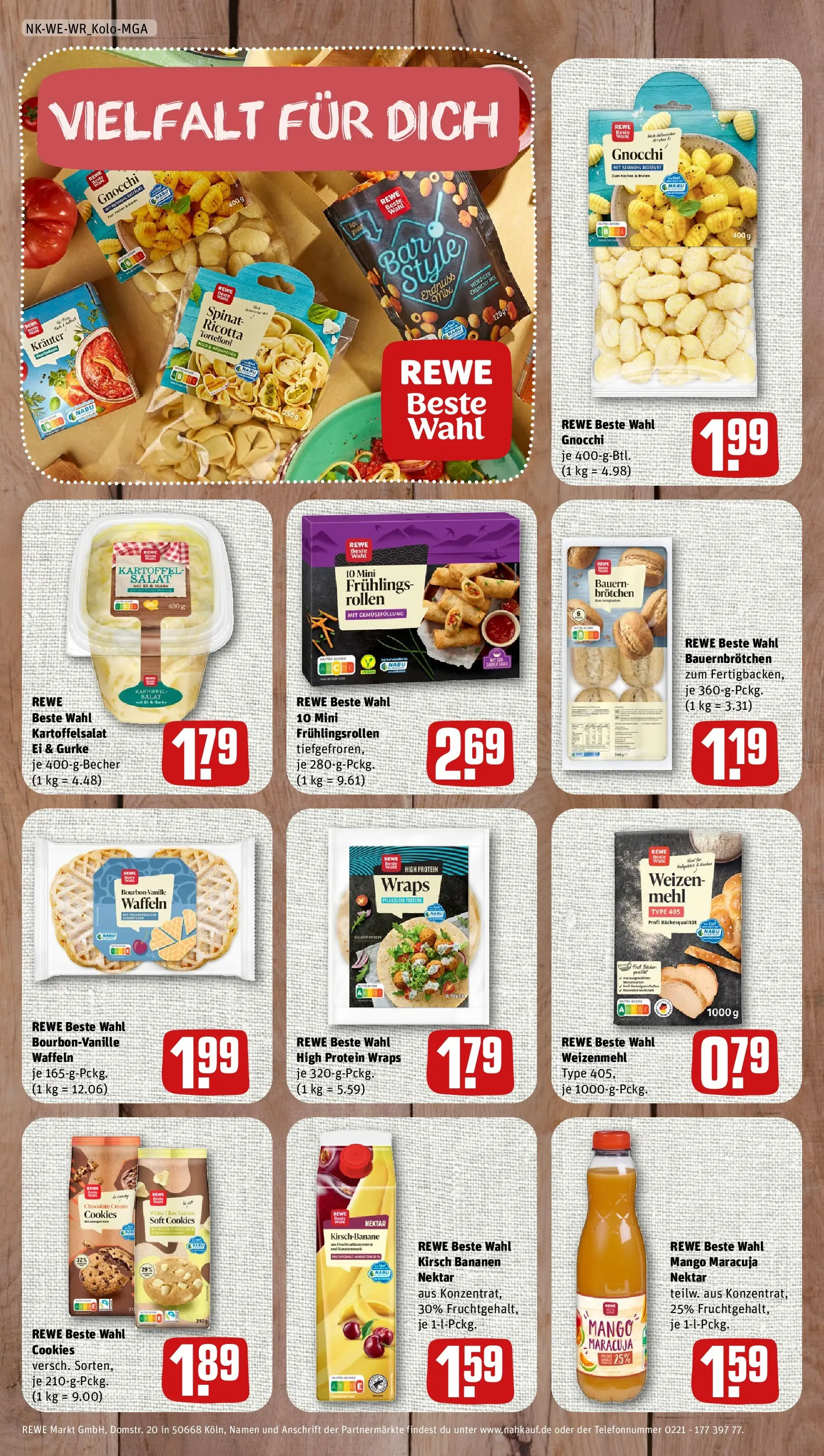REWE Prospekt ab 27.07.2026 zum Blättern » Angebote | Seite: 8 | Produkte: Bananen, Waffeln, Bourbon, Salat
