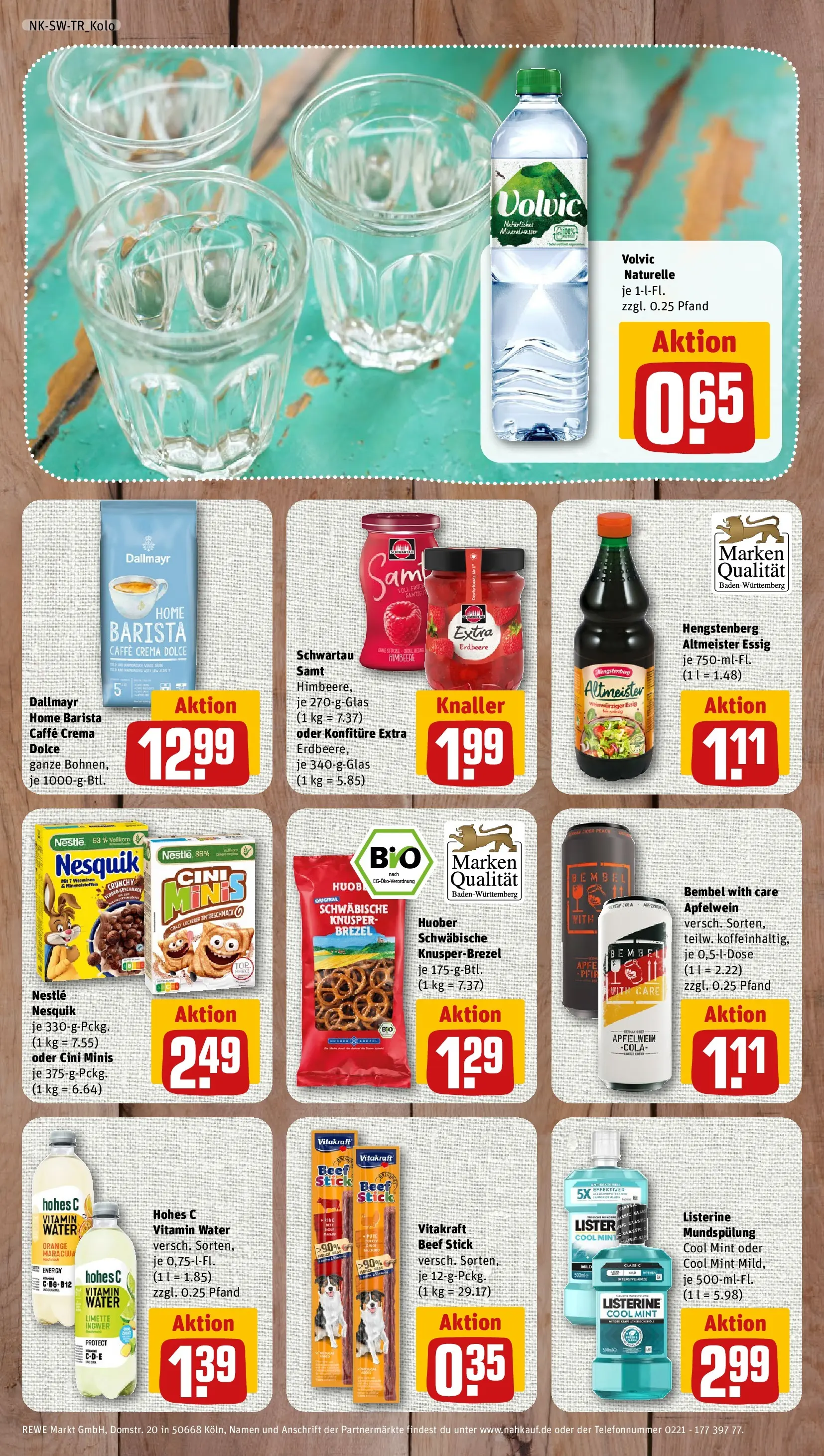 REWE Prospekt ab 27.07.2026 zum Blättern » Angebote | Seite: 8 | Produkte: Nesquik, Essig, Himbeere, Hohes c