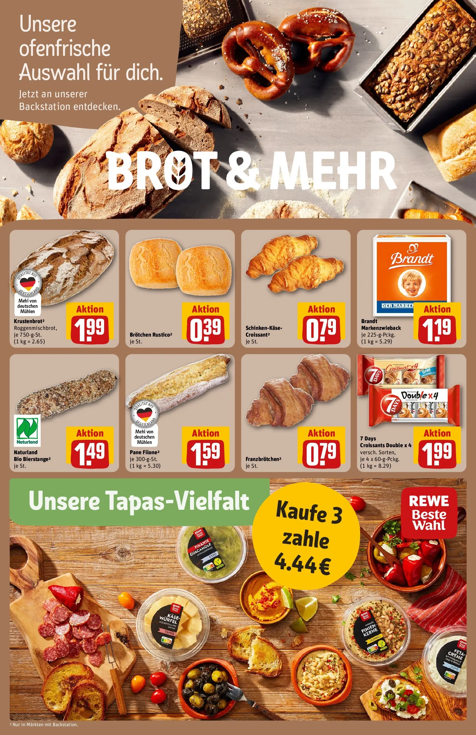 REWE Prospekt ab 27.07.2026 zum Blättern » Angebote | Seite: 12 | Produkte: Mehl, Käse, Ofenfrische, Creme